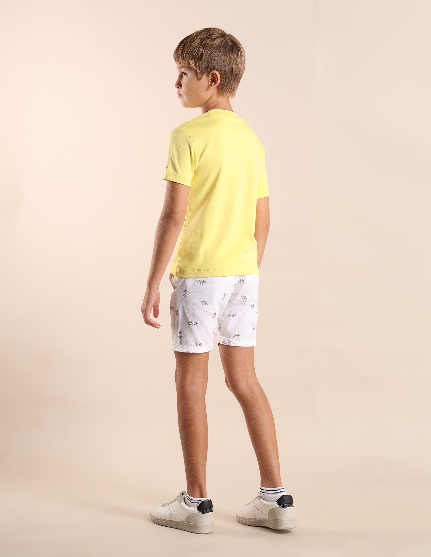 Boys Brand Printed Regular Fit T-Shirt Light Yellow - U.S. POLO ASSN. | Large