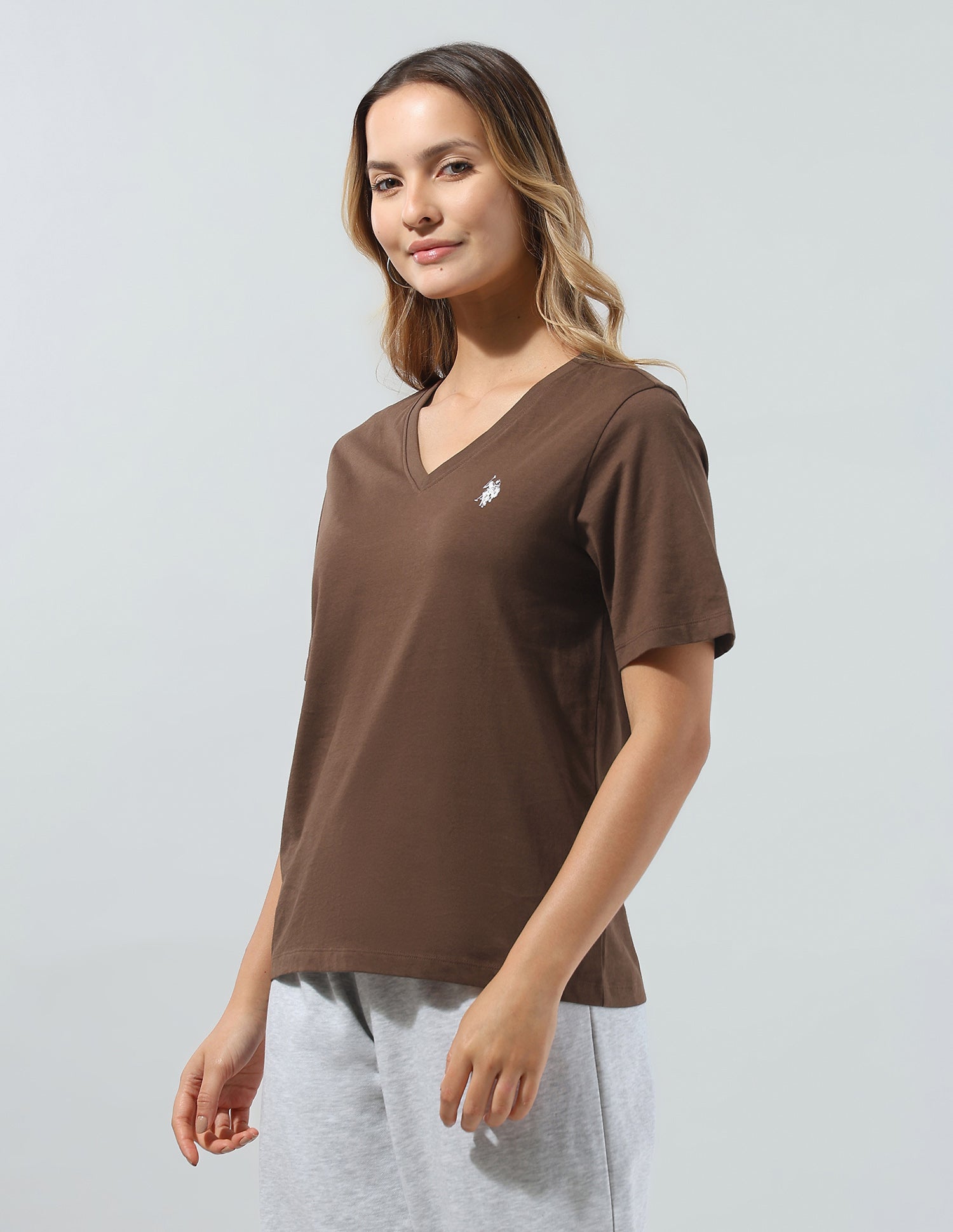 Solid Regular Fit T-Shirt Brown - U.S. Polo Assn. India | Large