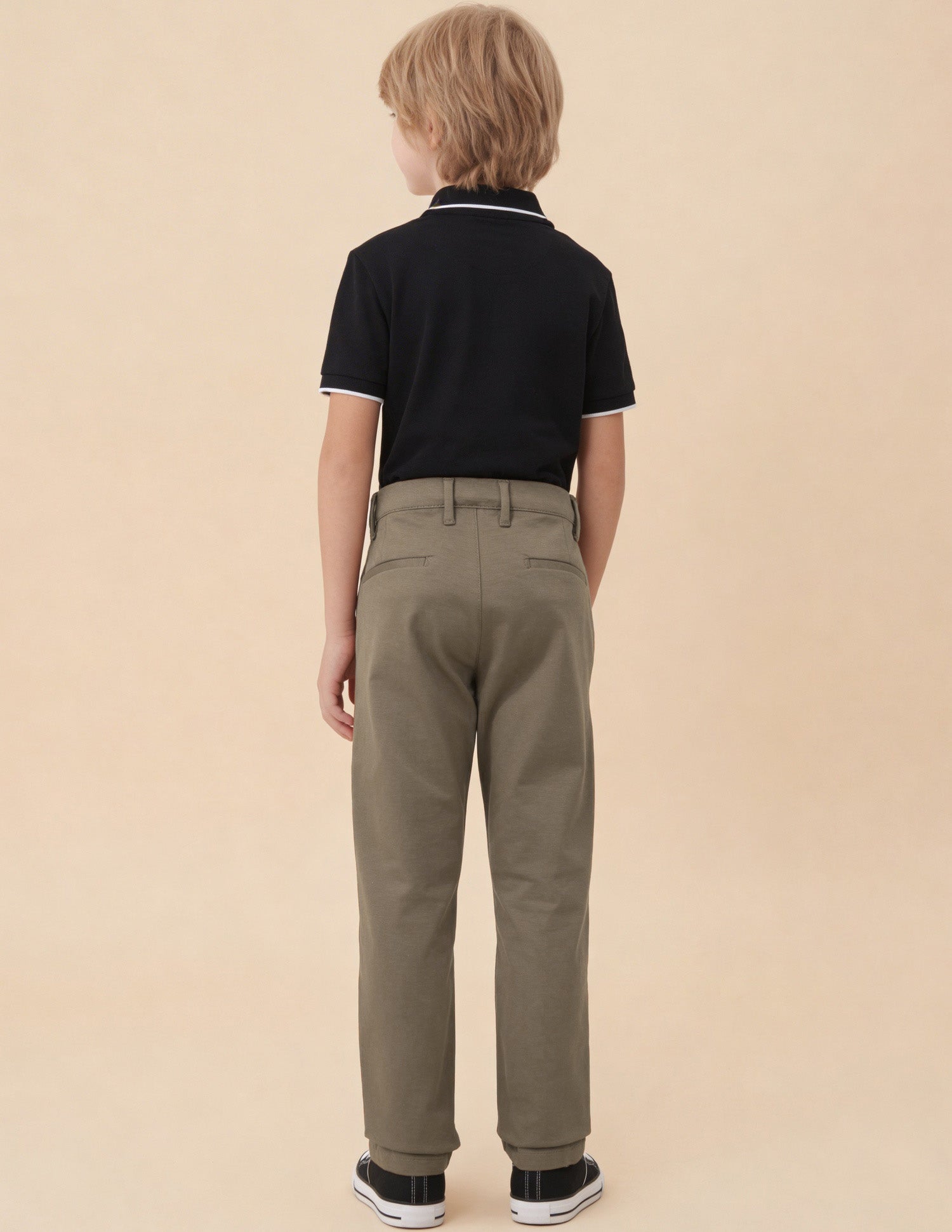 Mid Rise Slim Fit Trousers Khaki - U.S. Polo Assn. India | Large