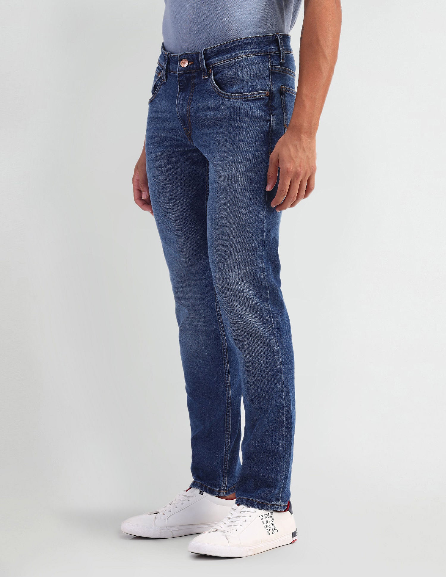 Brandon Slim Fit Mid Rise Jeans Blue - U.S. POLO ASSN. | Large