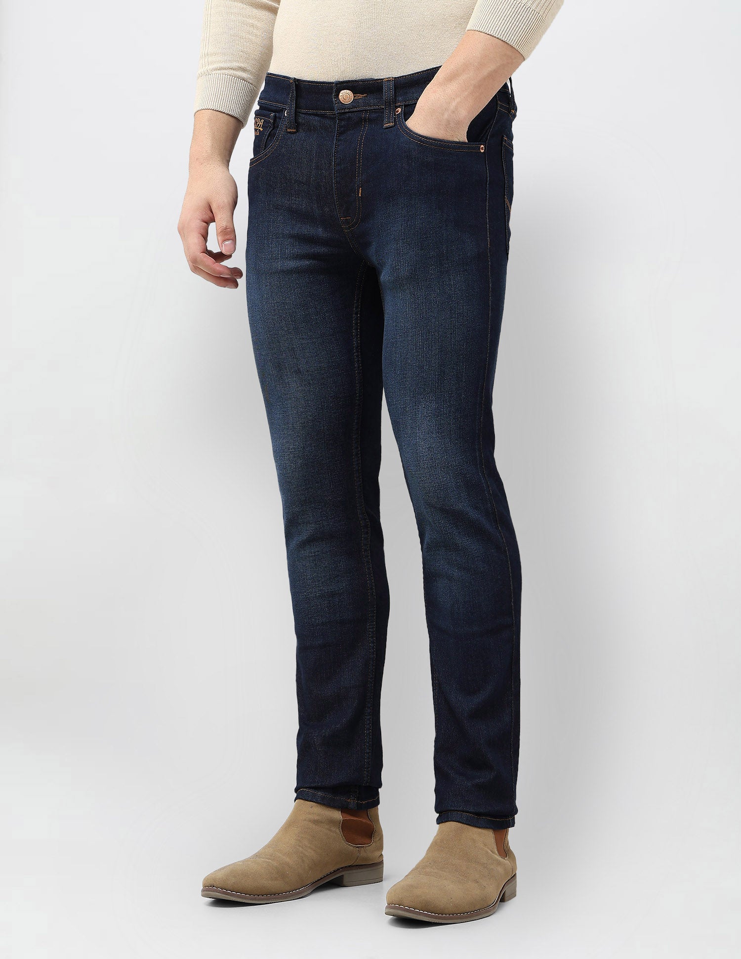 Regallo Skinny Fit Blue Jeans Dark Blue - U.S. Polo Assn. India | Large