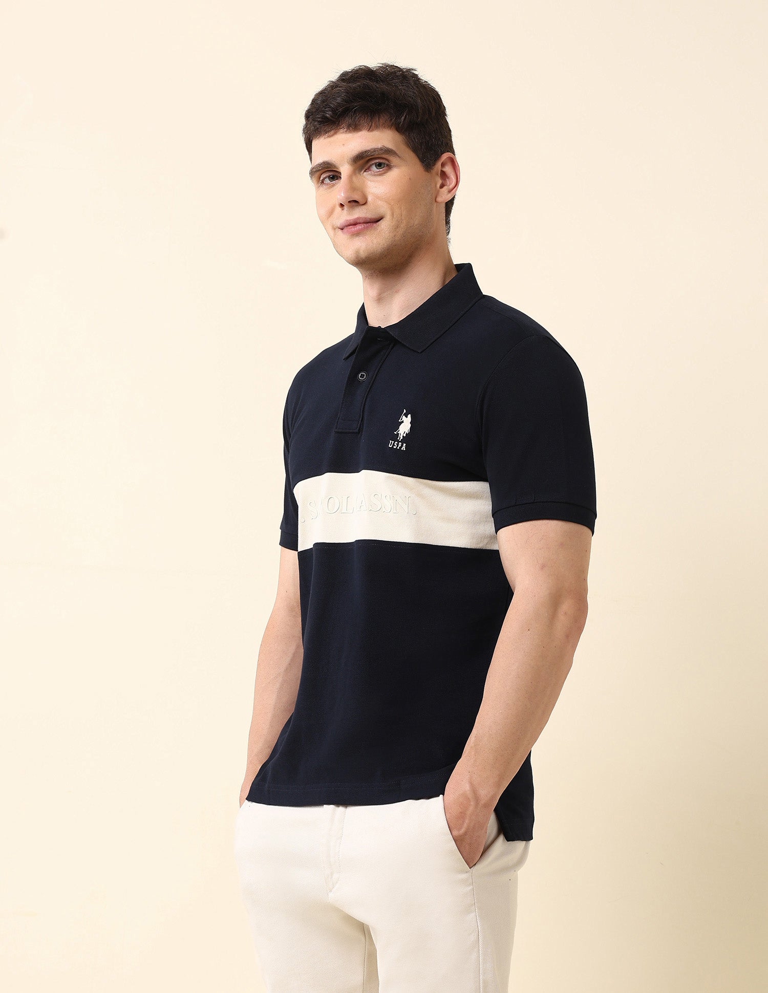 Brand Embossed Classic Polo Shirt Navy - U.S. POLO ASSN. | Large
