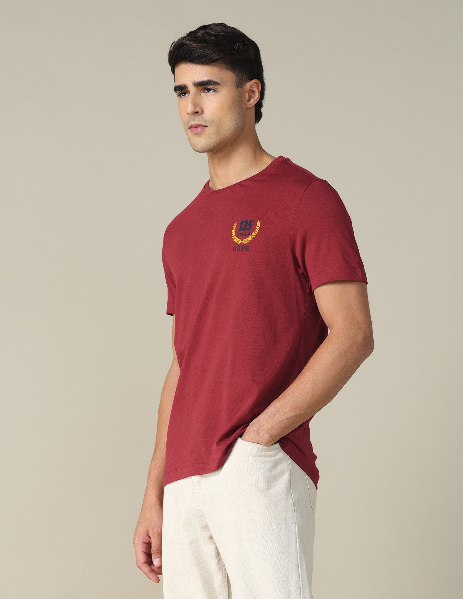 Regular Fit Solid T-shirt Red - U.S. POLO ASSN. | Large