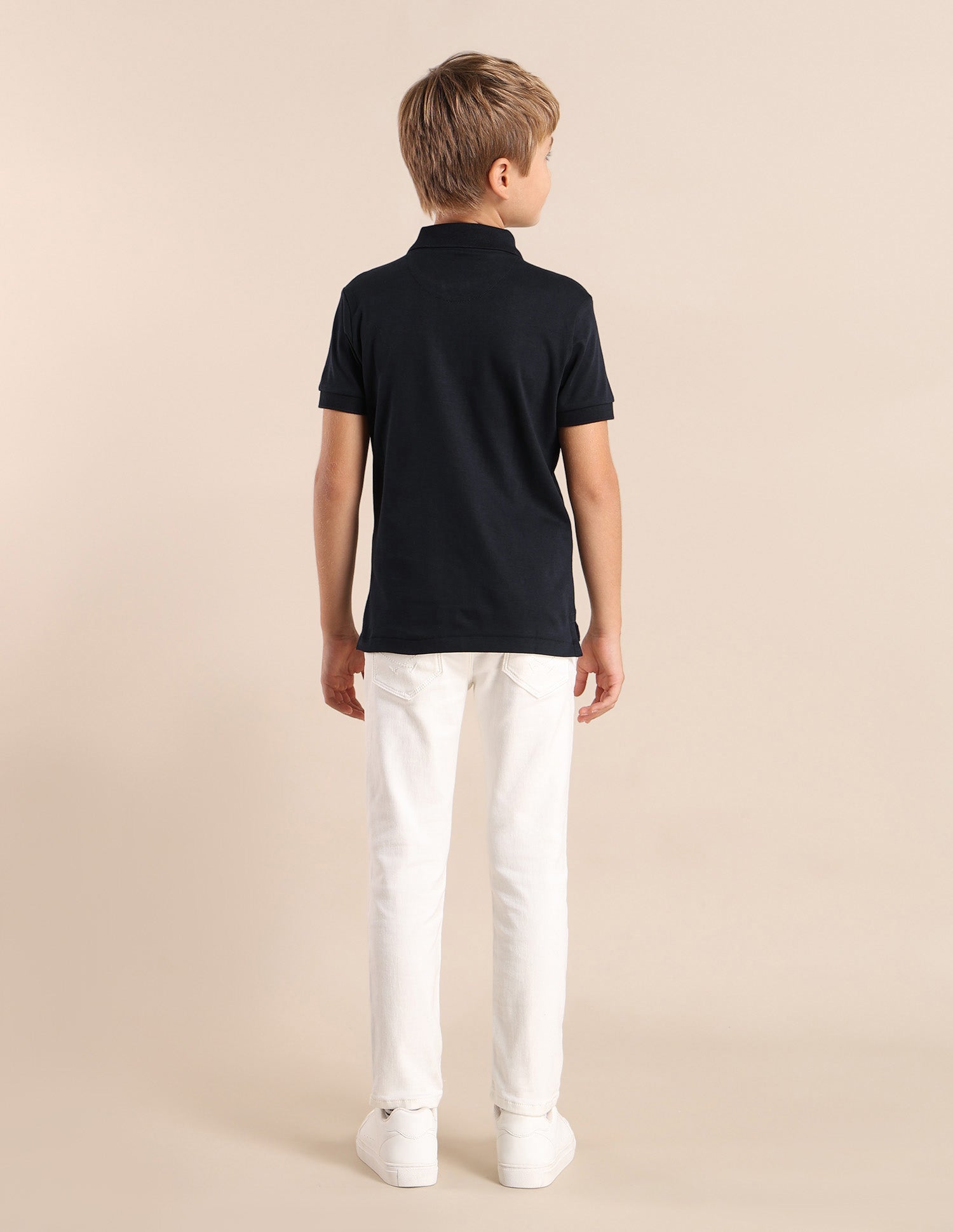 Boys Brand Printed Regular Fit Polo Shirt Navy - U.S. POLO ASSN. | Large