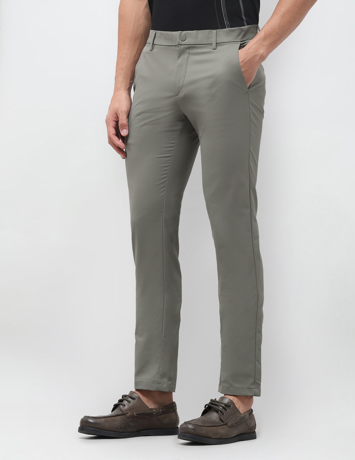 Denver Slim Fit Mid Rise Trousers Green - U.S. Polo Assn. India | Large