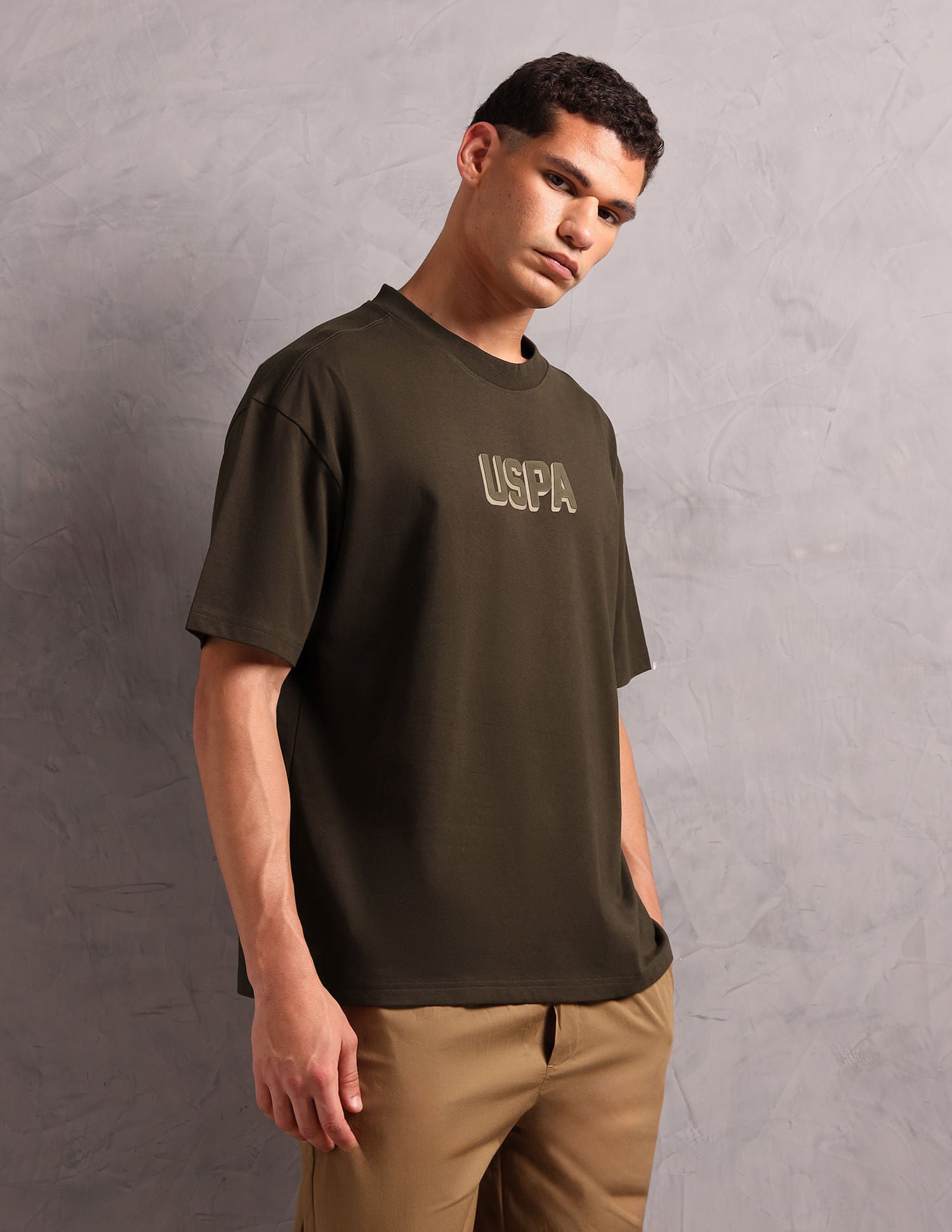 Oversized Fit Breathable OEE11 Lounge T-Shirt - Pack Of 1 Dark Brown - U.S. POLO ASSN. | Large