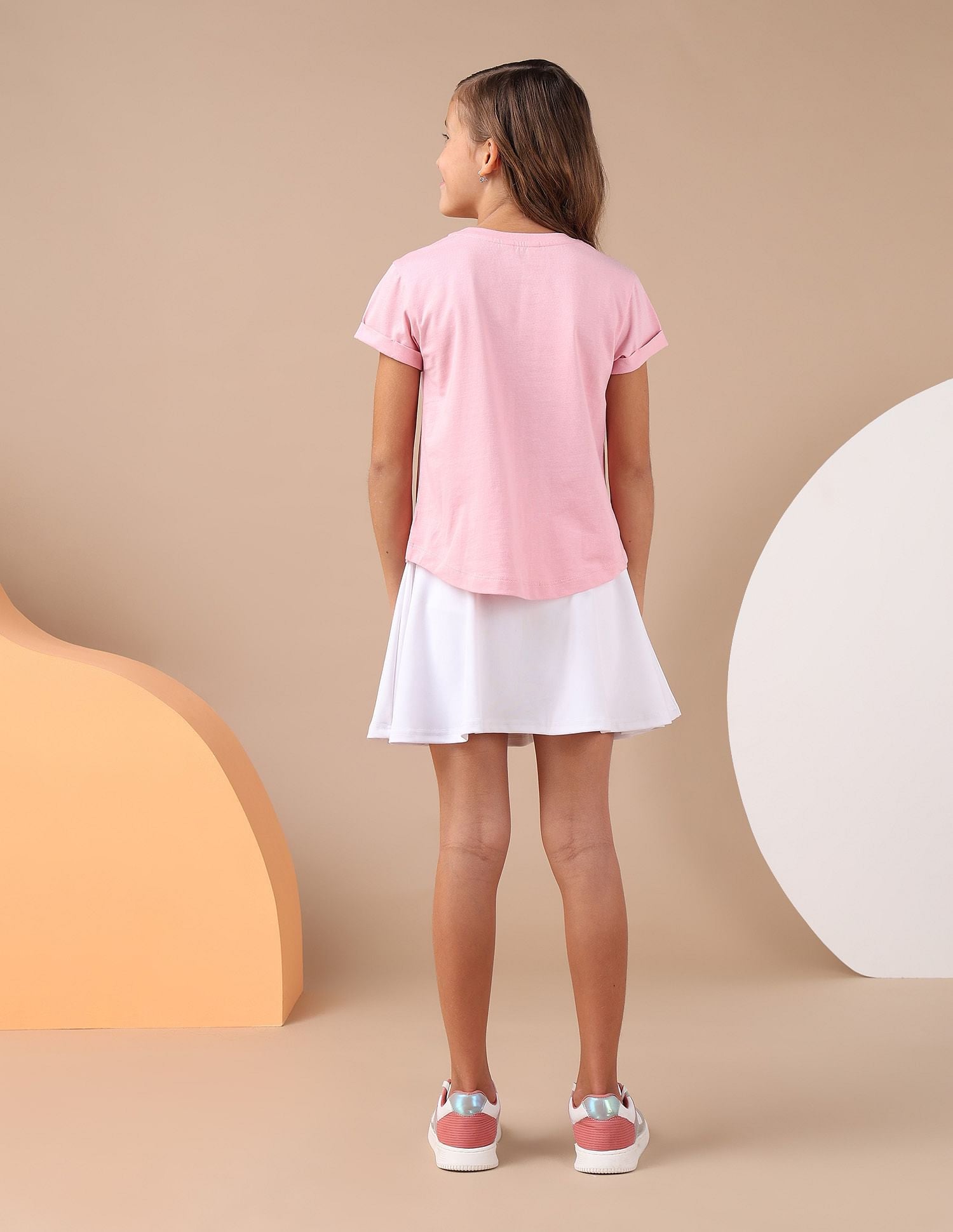 Girls Stud Detailed Relaxed Fit T-Shirt Pink - U.S. POLO ASSN. | Large