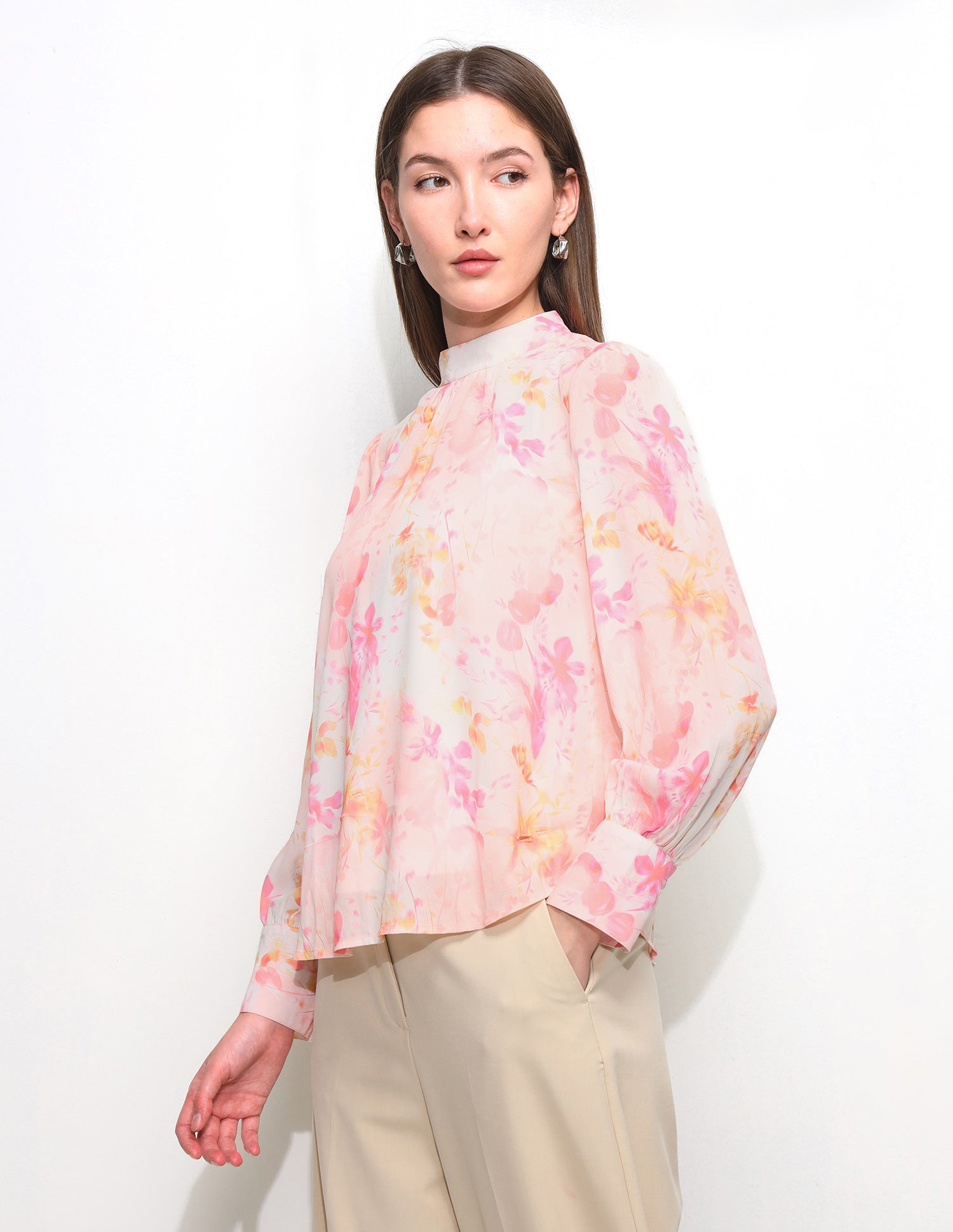 High Neck Floral Printed Top Pink - U.S. Polo Assn. India | Large