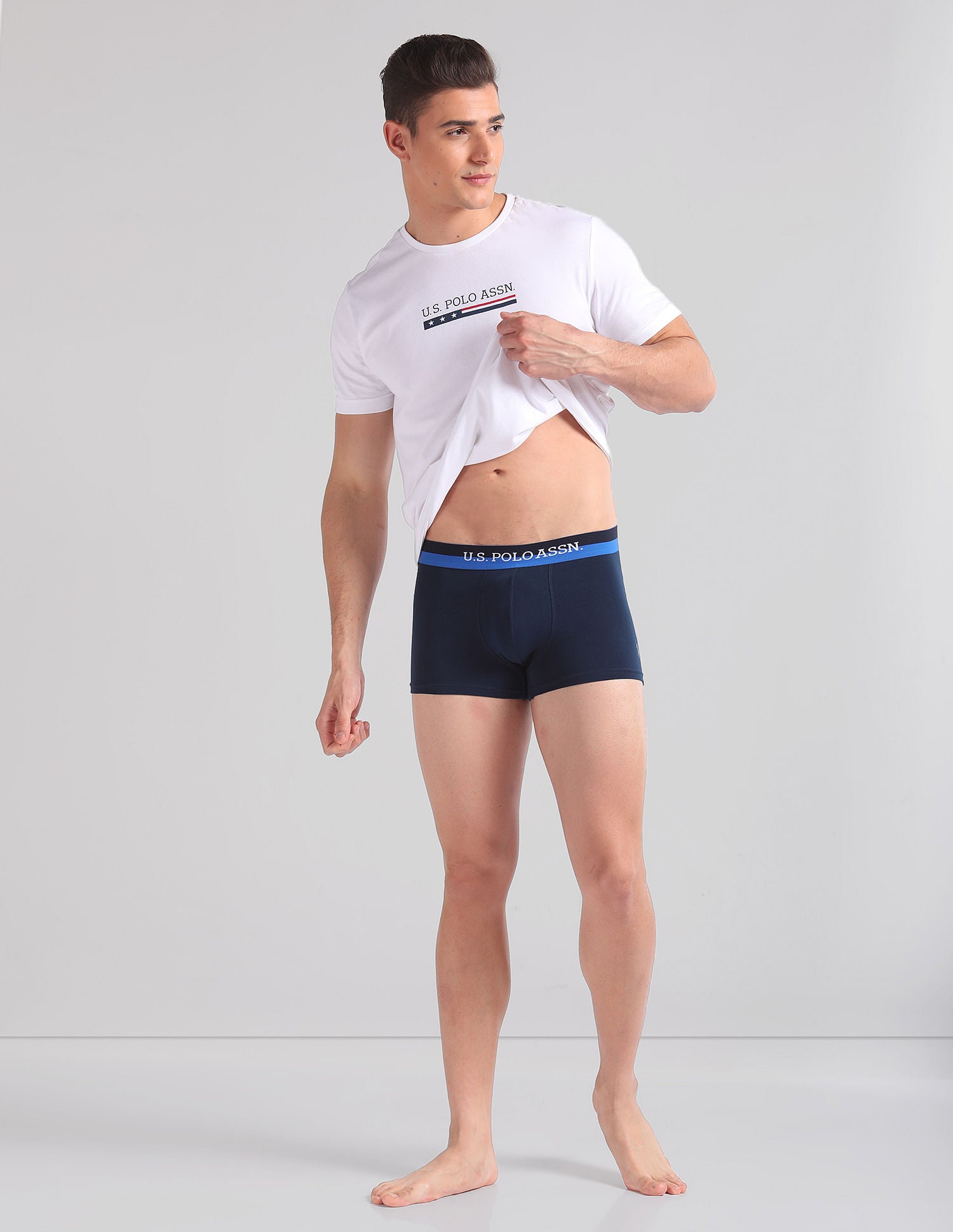 Cotton Spandex OET02 Trunks - Pack Of 2 Red and Navy - U.S. POLO ASSN. | Large