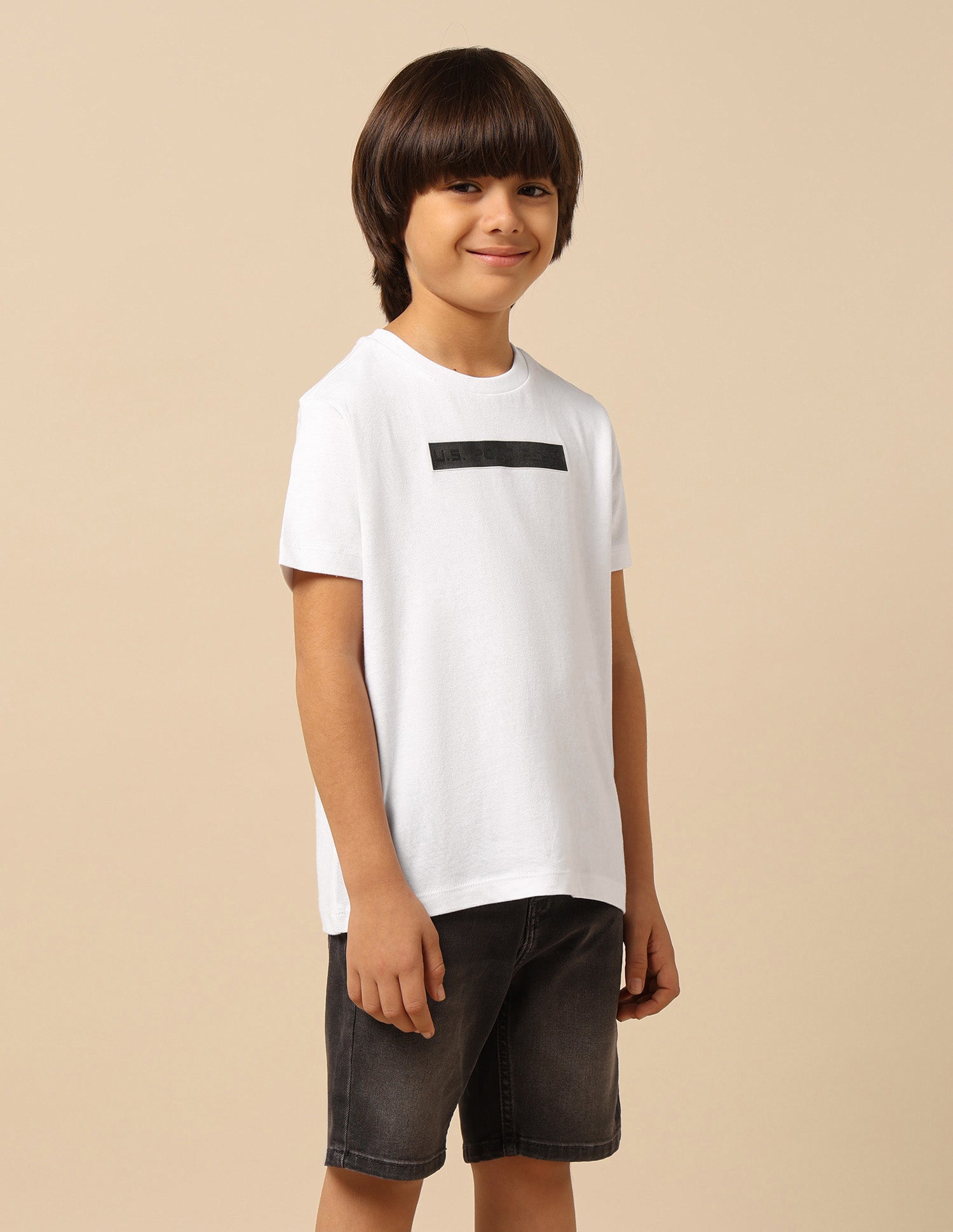 Boys Solid Regular Fit T-Shirt White - U.S. POLO ASSN. | Large