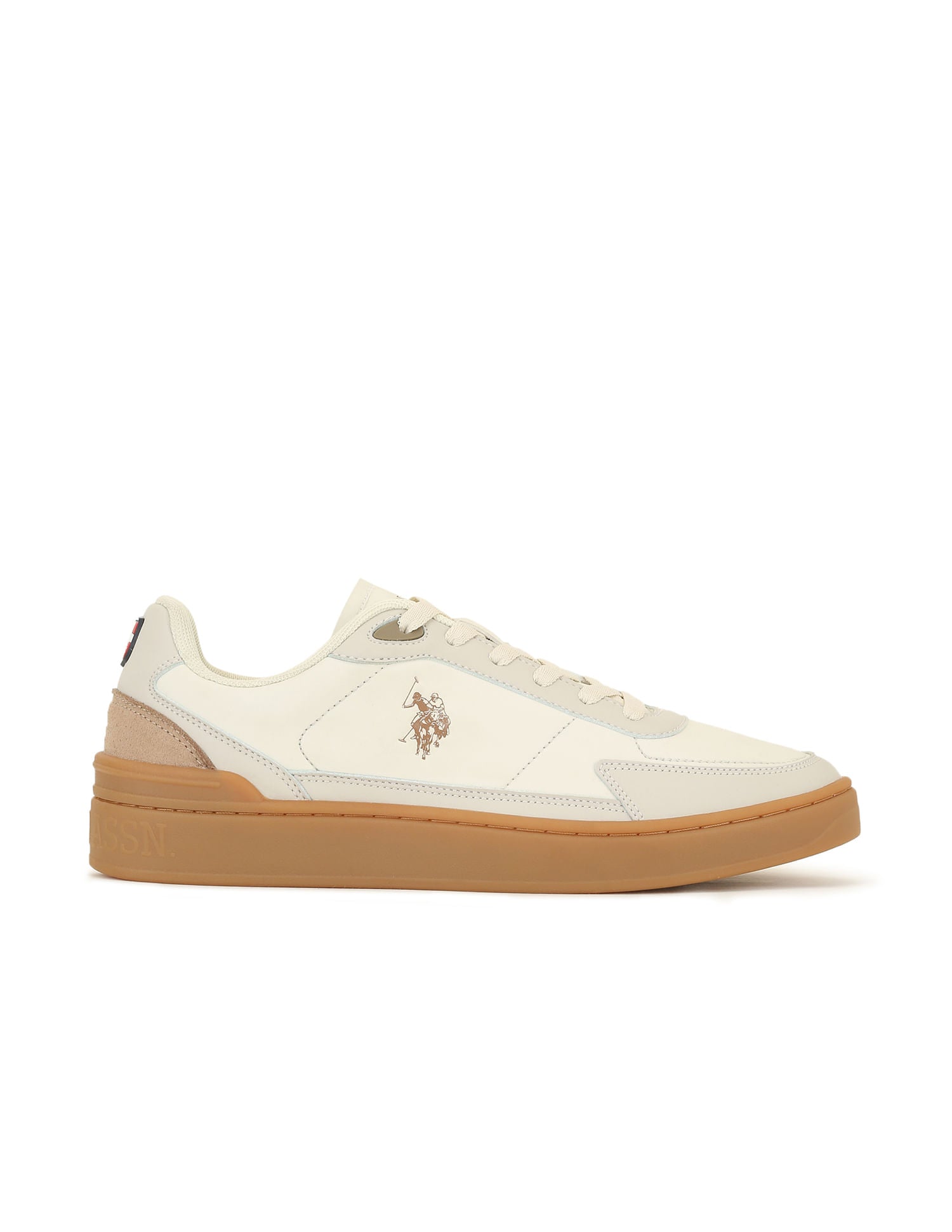 Men Round Toe Crest Sneakers Beige - U.S. POLO ASSN. | Large