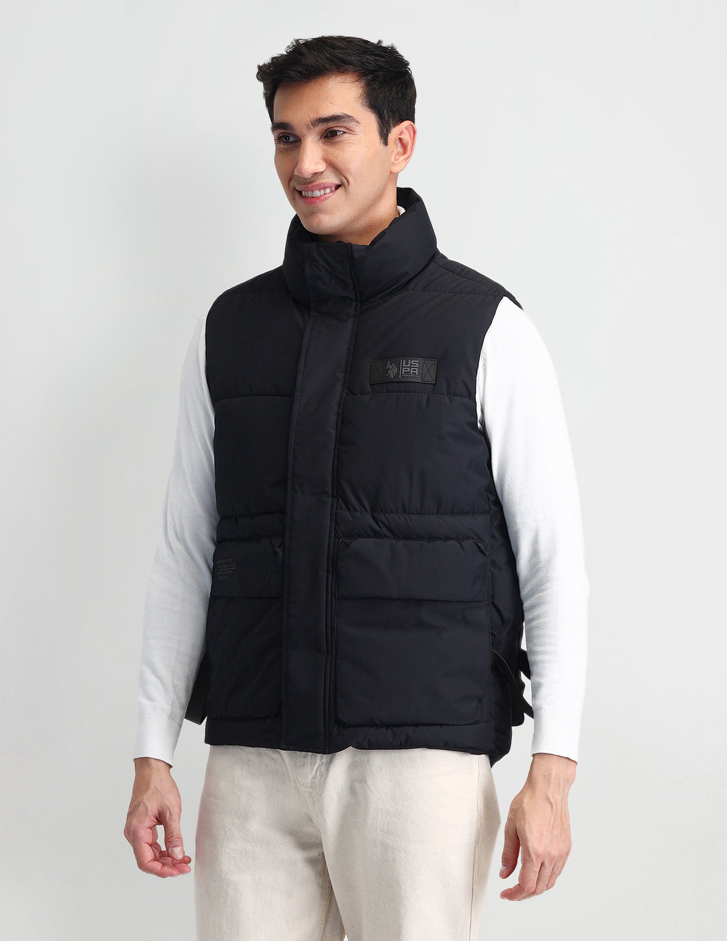 Regular Fit Solid Padded Jacket Navy - U.S. POLO ASSN. | Large