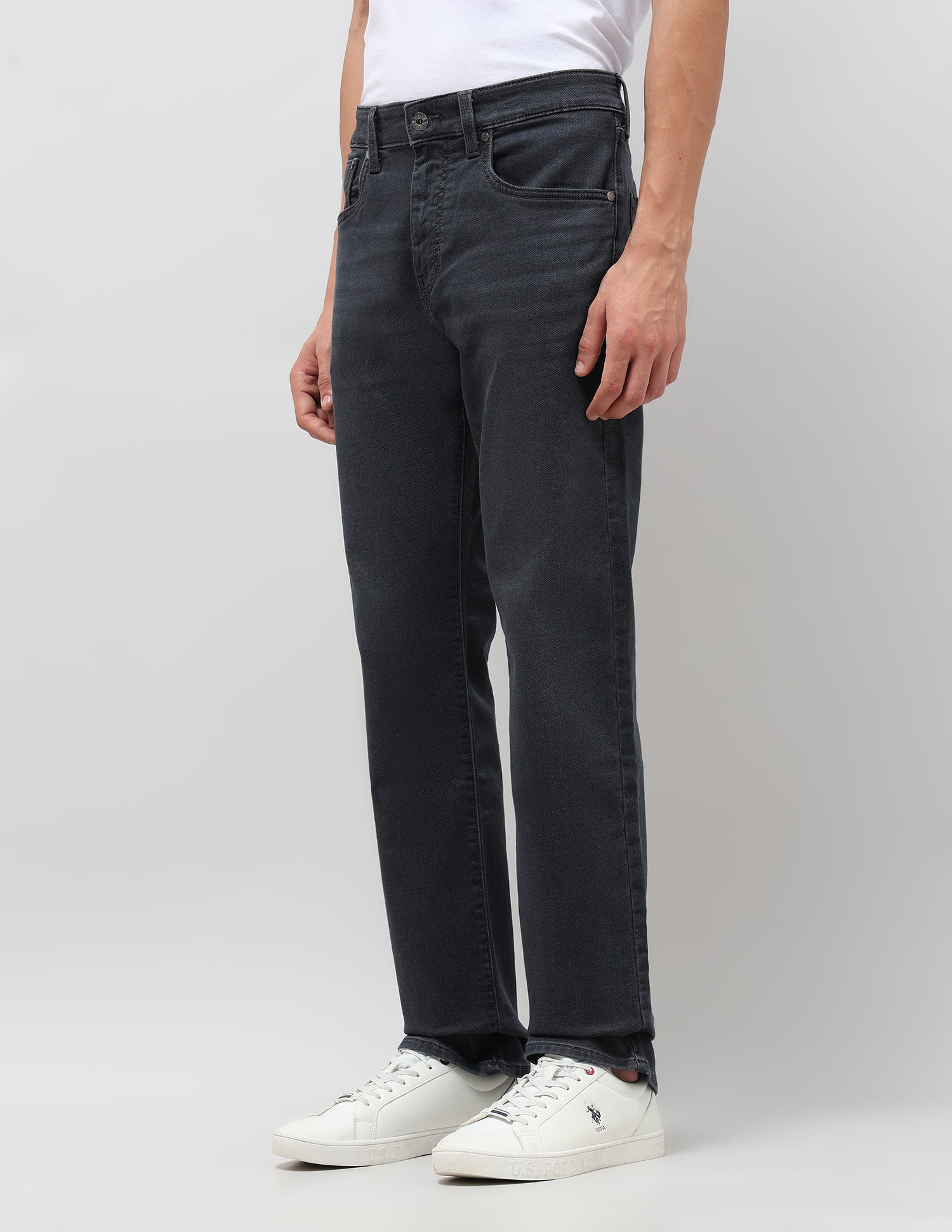 Harold Slim Straight Fit Grey Jeans Dark Wash - U.S. POLO ASSN. | Large