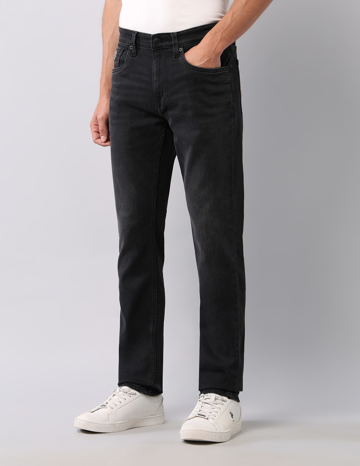 Regallo Skinny Fit Black Jeans Black - U.S. Polo Assn. India | Large