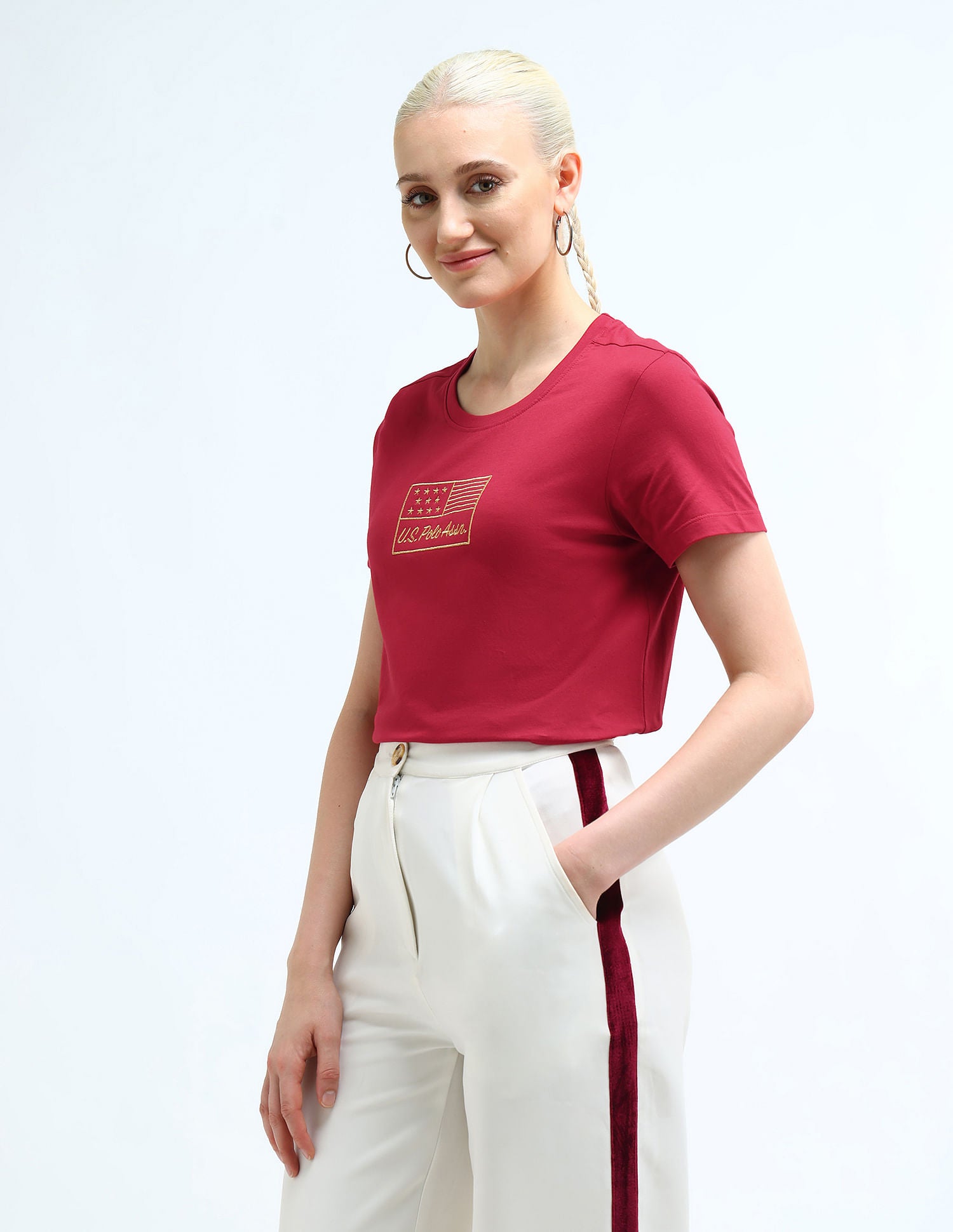 Brand Embroidered Regular T-Shirt Red - U.S. POLO ASSN. | Large