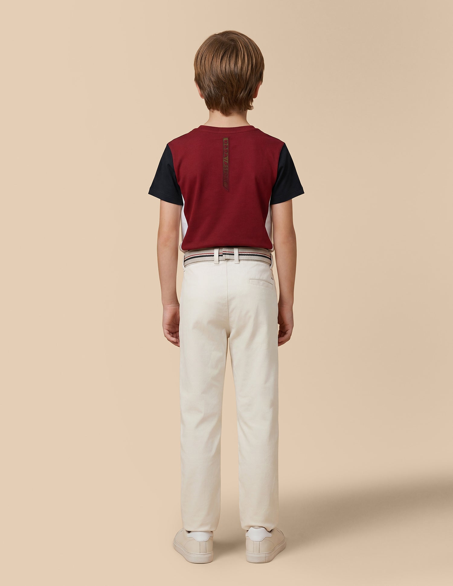 Dobby Slim Fit Trousers Off White - U.S. Polo Assn. India | Large