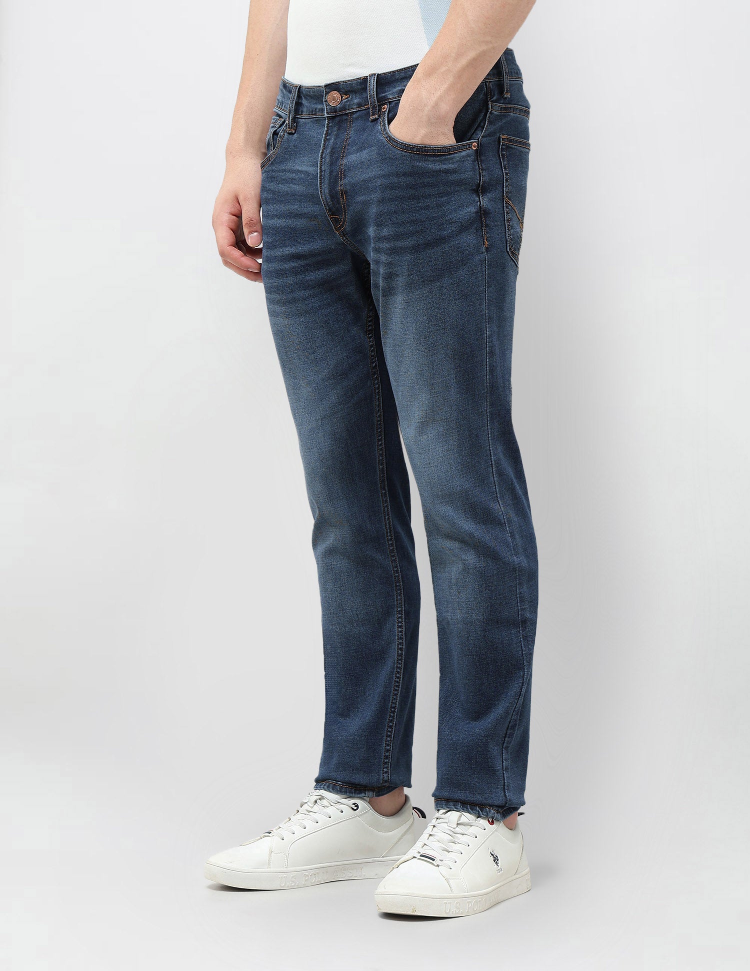 Brandon Slim Tapered Fit Blue Jeans Indigo - U.S. POLO ASSN. | Large