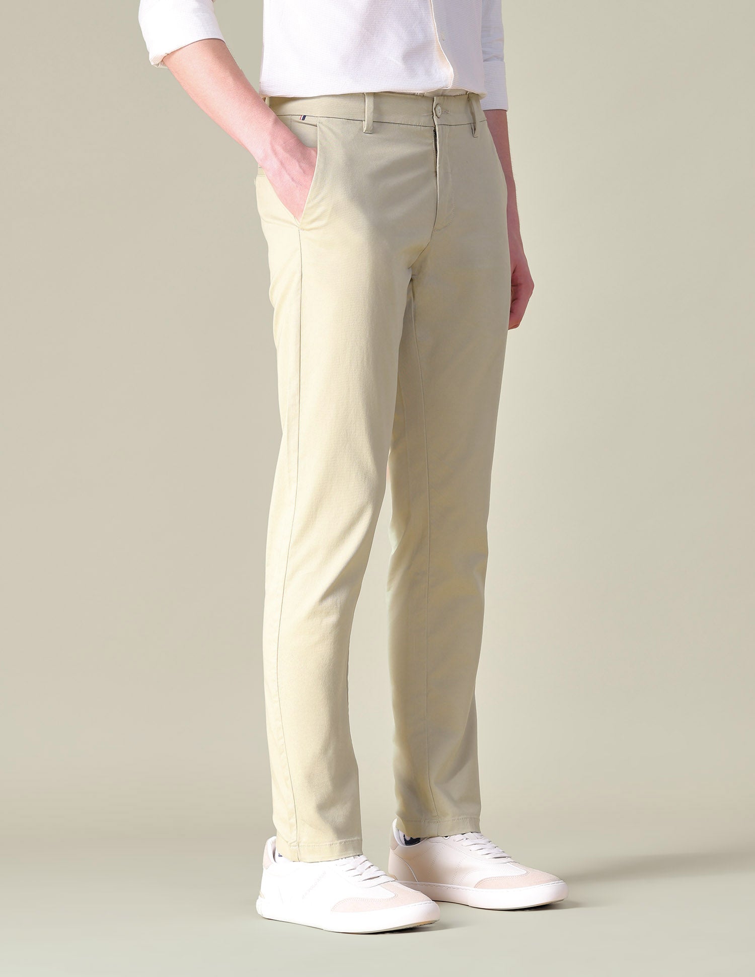 Twill Austin Trim Regular Fit Trousers Beige - U.S. POLO ASSN. | Large