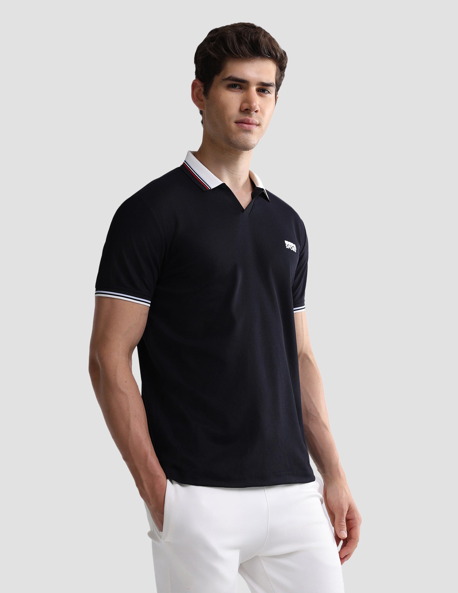 Solid Slim Fit Active Polo Shirt Navy - U.S. Polo Assn. India | Large