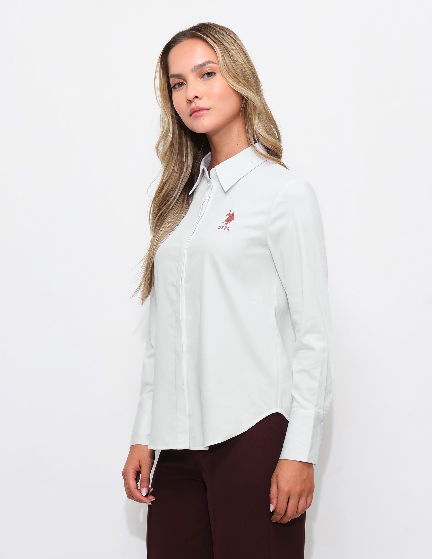 Regular Fit Satin Shirt White - U.S. Polo Assn. India | Large