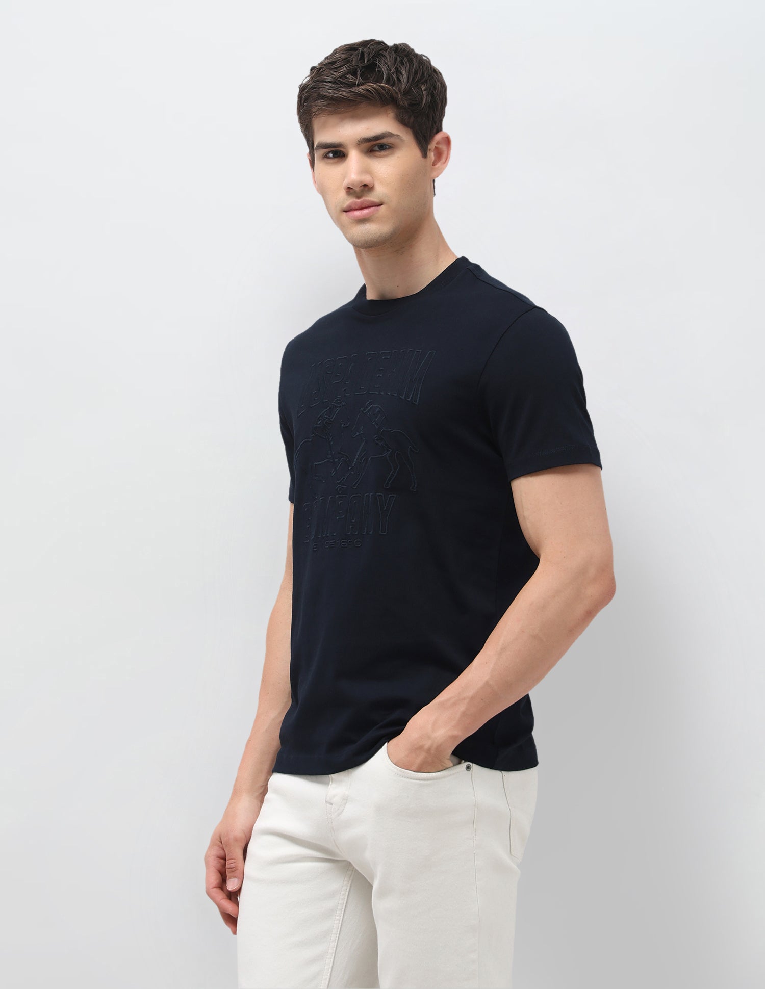 Brand Embroidered Slim Fit T-Shirt Navy - U.S. Polo Assn. India | Large