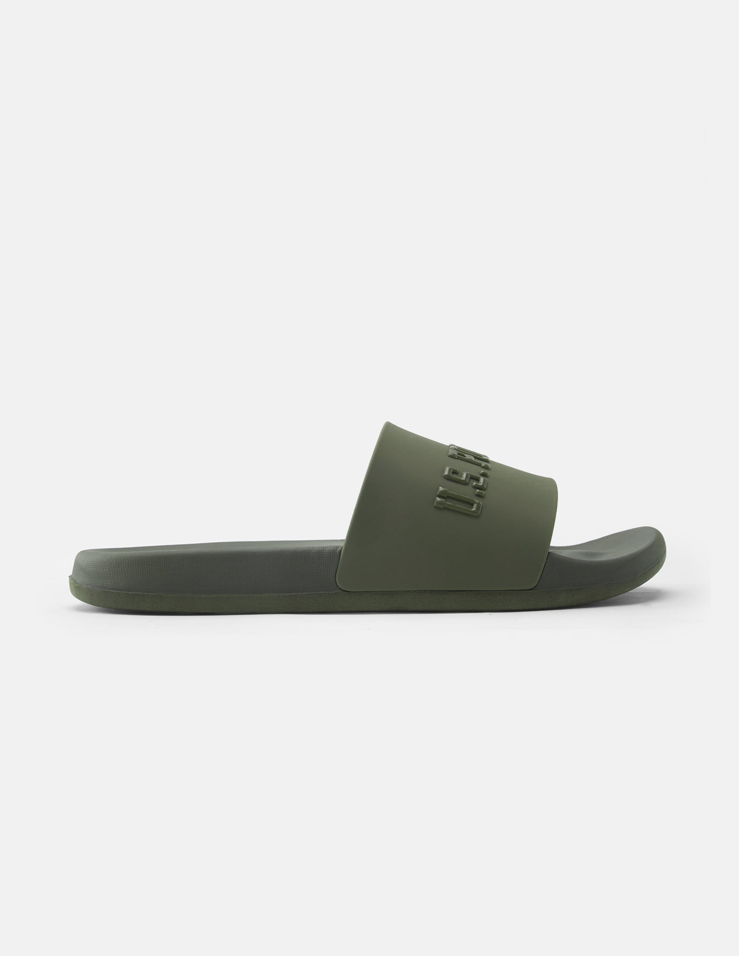 Brand Embossed Enzo Sliders Olive - U.S. Polo Assn. India | Large