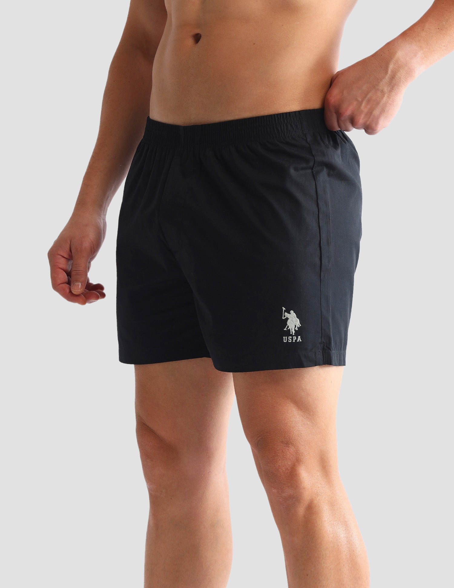 Solid Cotton OEX07 Boxers - Pack Of 1 Black - U.S. POLO ASSN. | Large