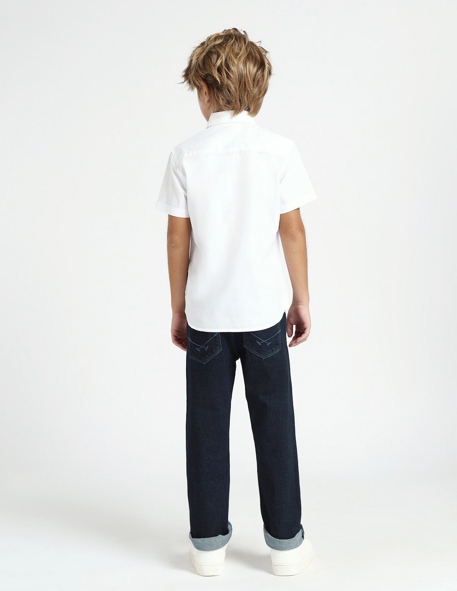 Boys Abstract Printed Regular Fit Shirt White - U.S. POLO ASSN. | Large