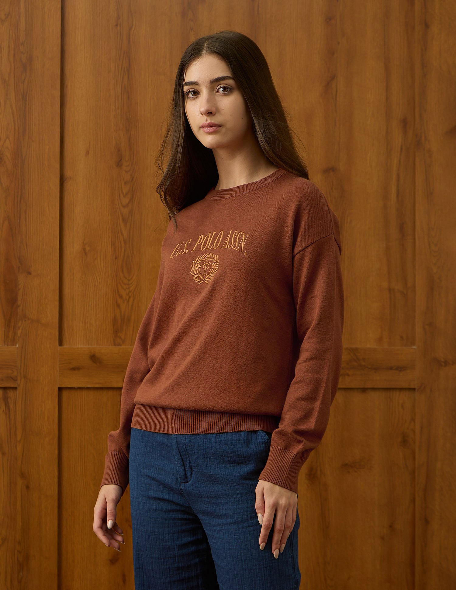 Relaxed Fit Drop Shoulder Sweatshirt Mustard - U.S. POLO ASSN. | Large