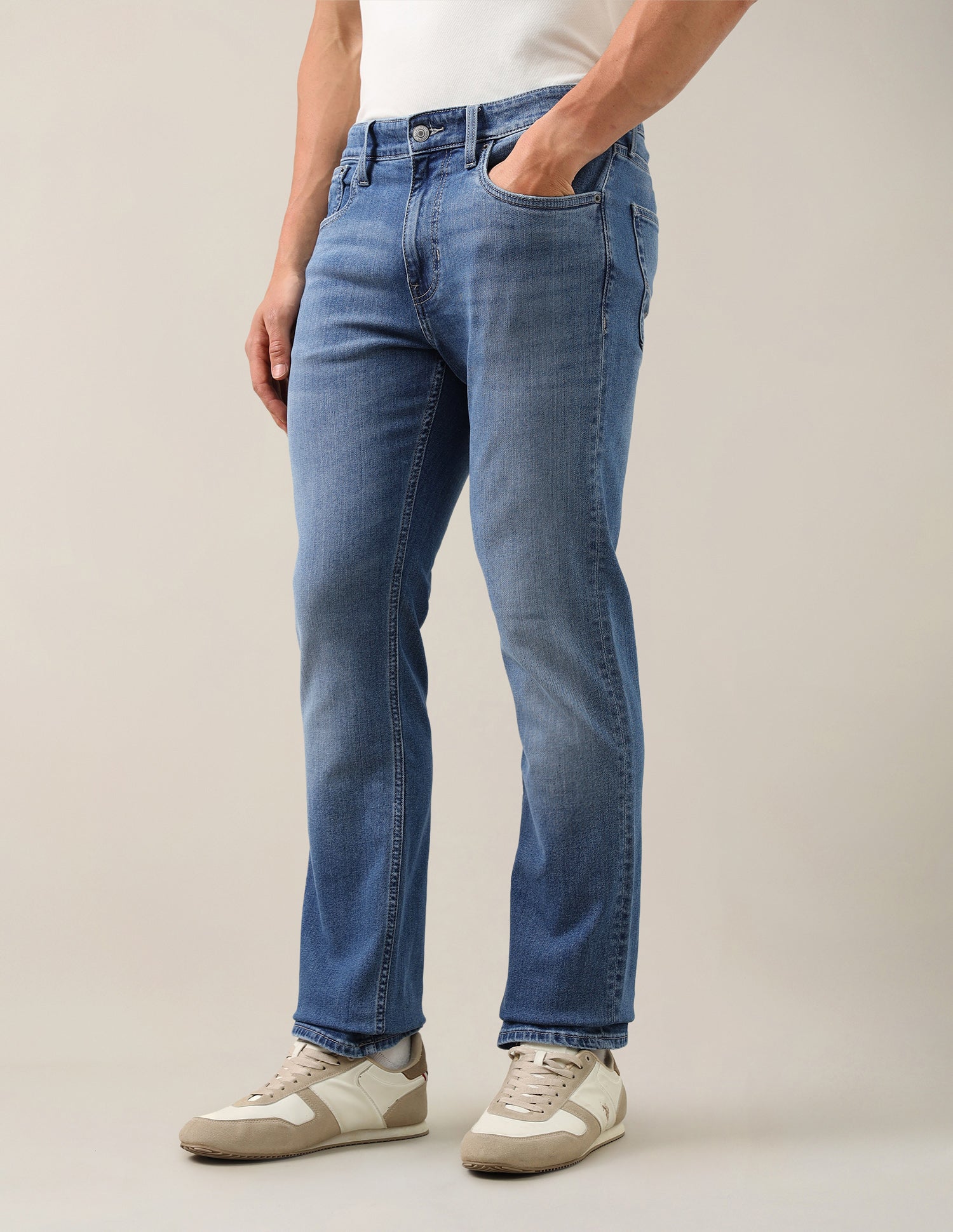 Harold Slim Straight Fit Blue Jeans Mid Blue - U.S. Polo Assn. India | Large
