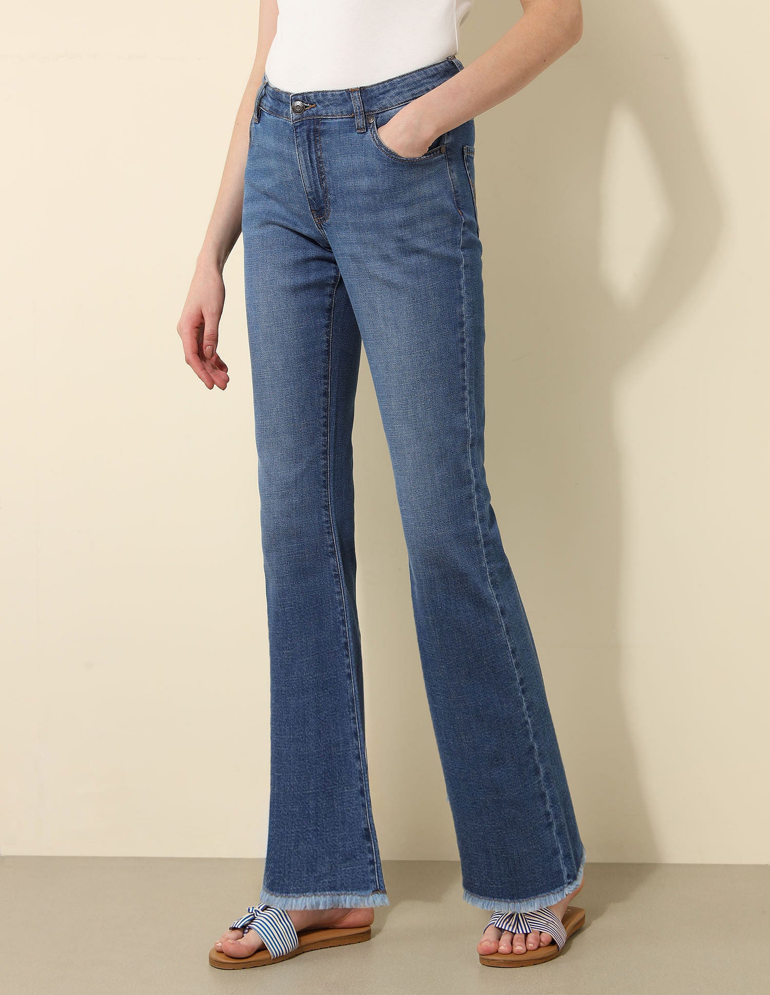 Mid rise Skinny Bootcut Jeans Blue - U.S. Polo Assn. India | Large