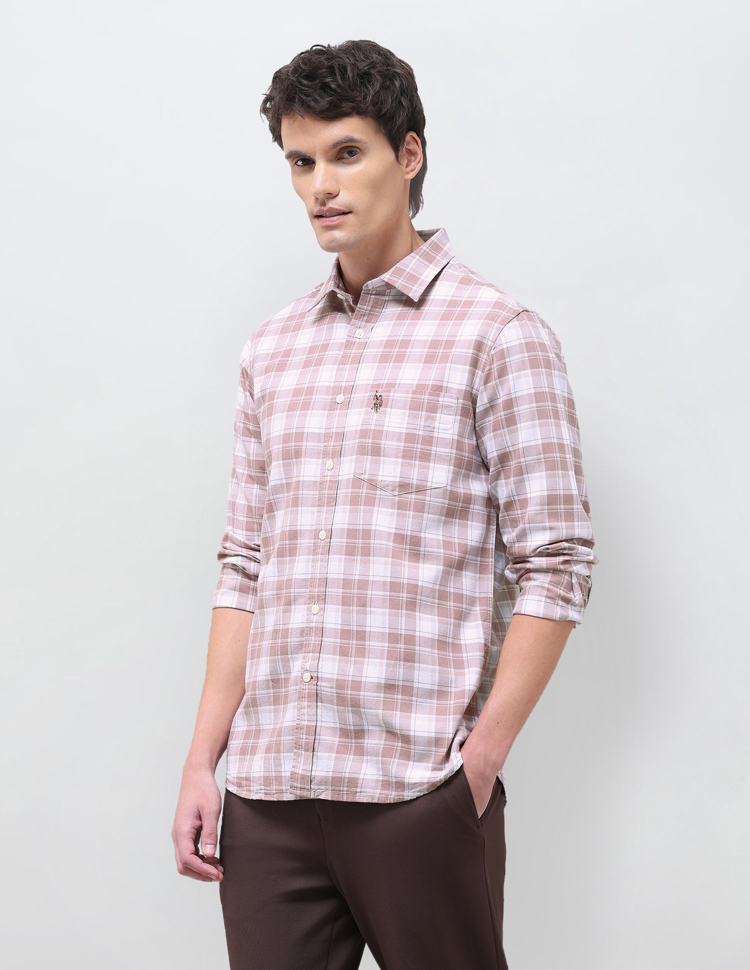 Oxford Tartan Checked Shirt Rust - U.S. Polo Assn. India | Large