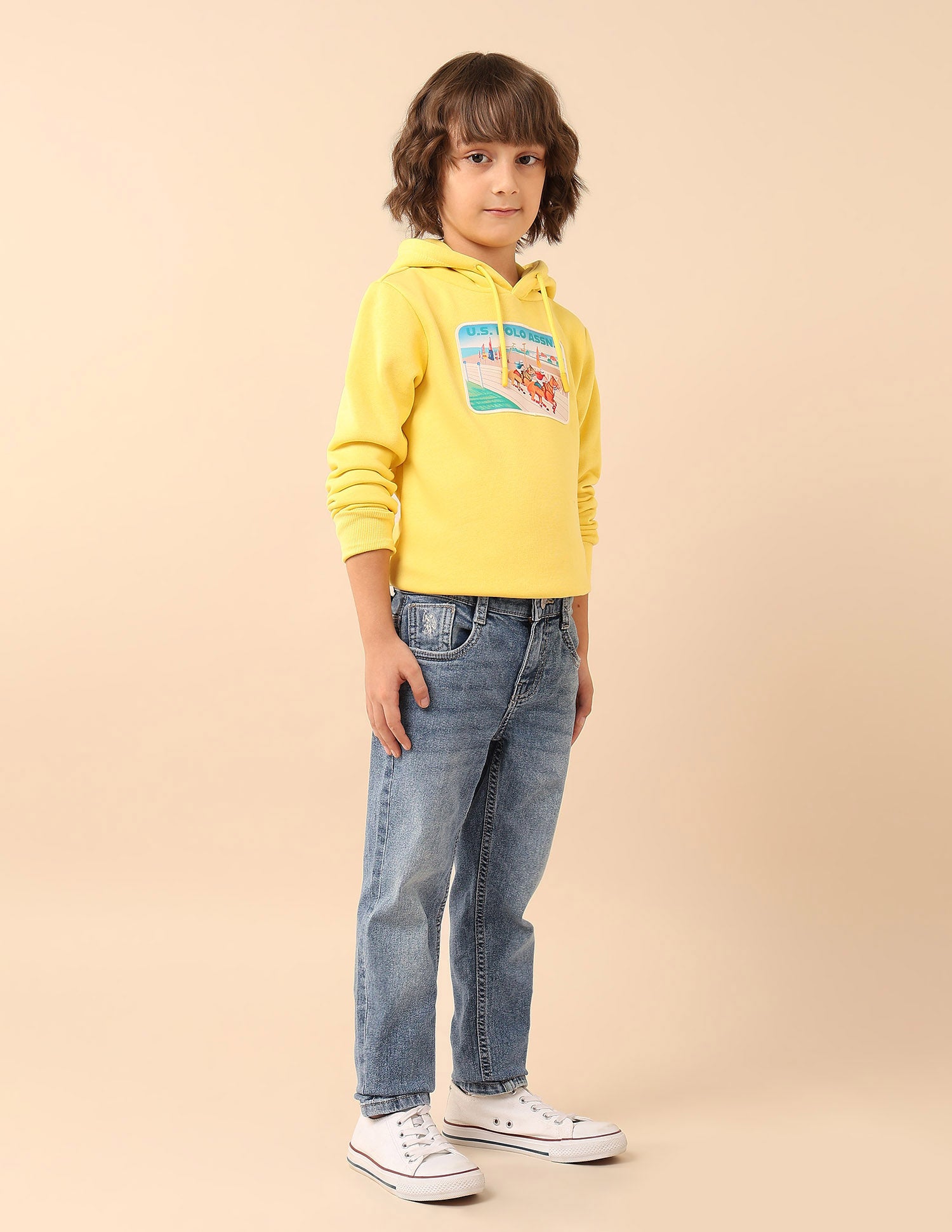 Boys Slim Fit Whiskered Jeans Blue - U.S. POLO ASSN. | Large