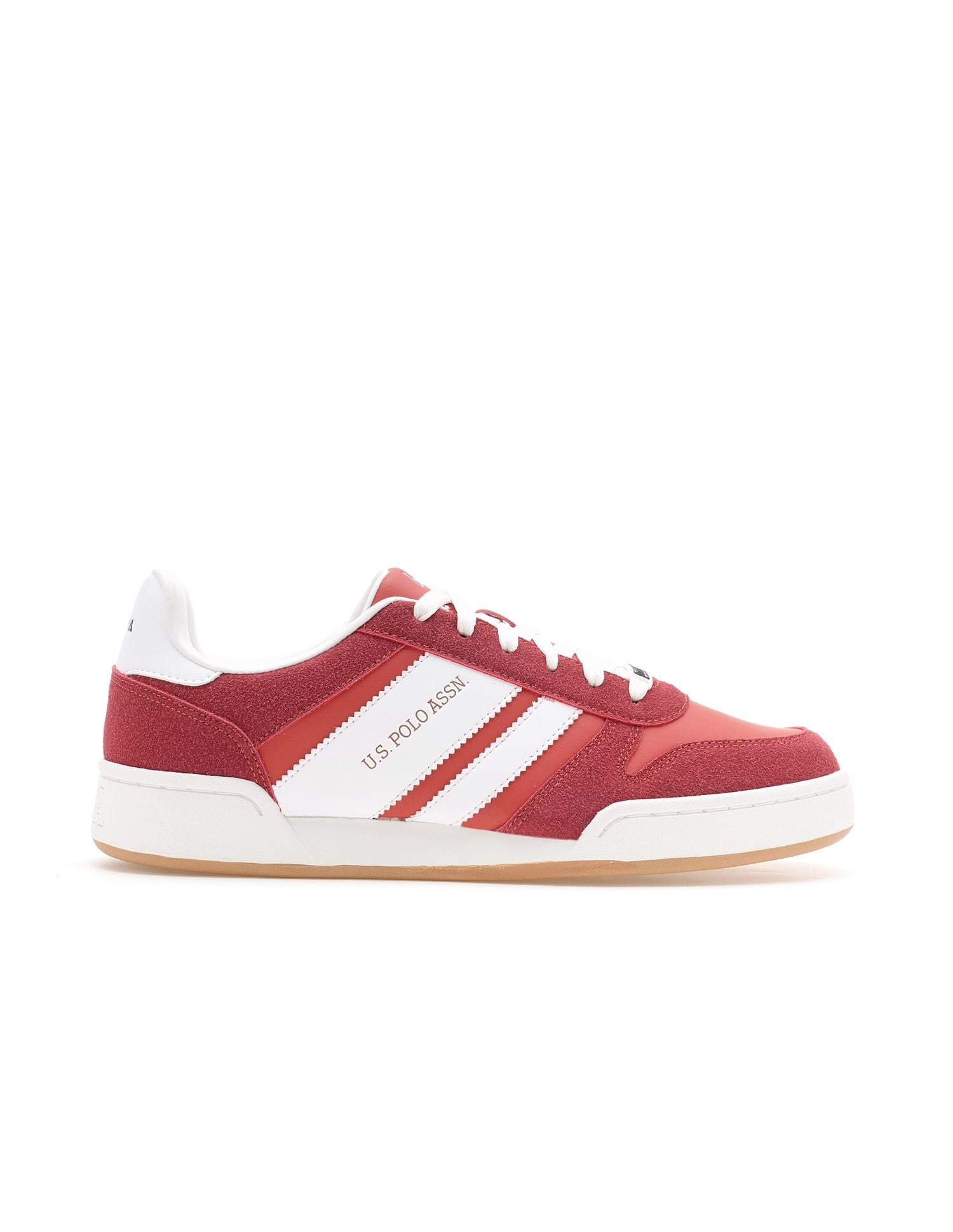 Men Gren Suede Colourblocked Sneakers Dark Red - U.S. POLO ASSN. | Large