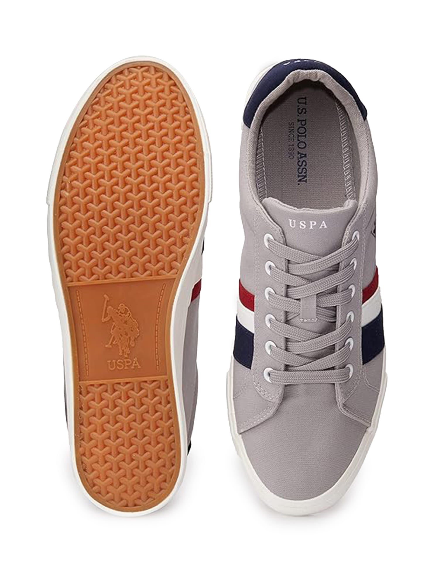 Men Colour Block Abor Sneakers Grey - U.S. Polo Assn. India | Large