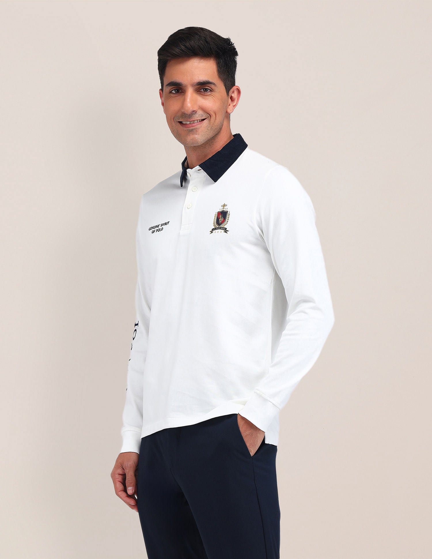 Slim Fit Solid Polo Shirt Off White - U.S. POLO ASSN. | Large