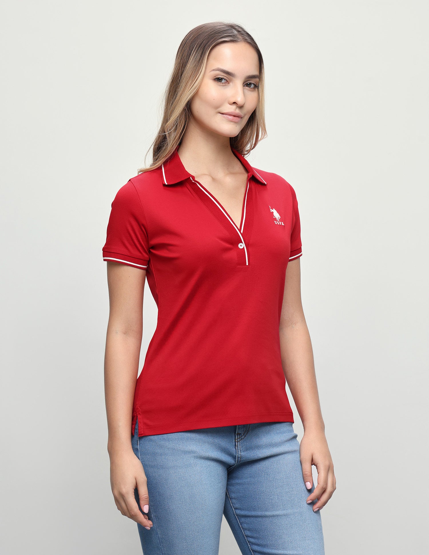Solid Regular Fit Polo Shirt Red - U.S. Polo Assn. India | Large