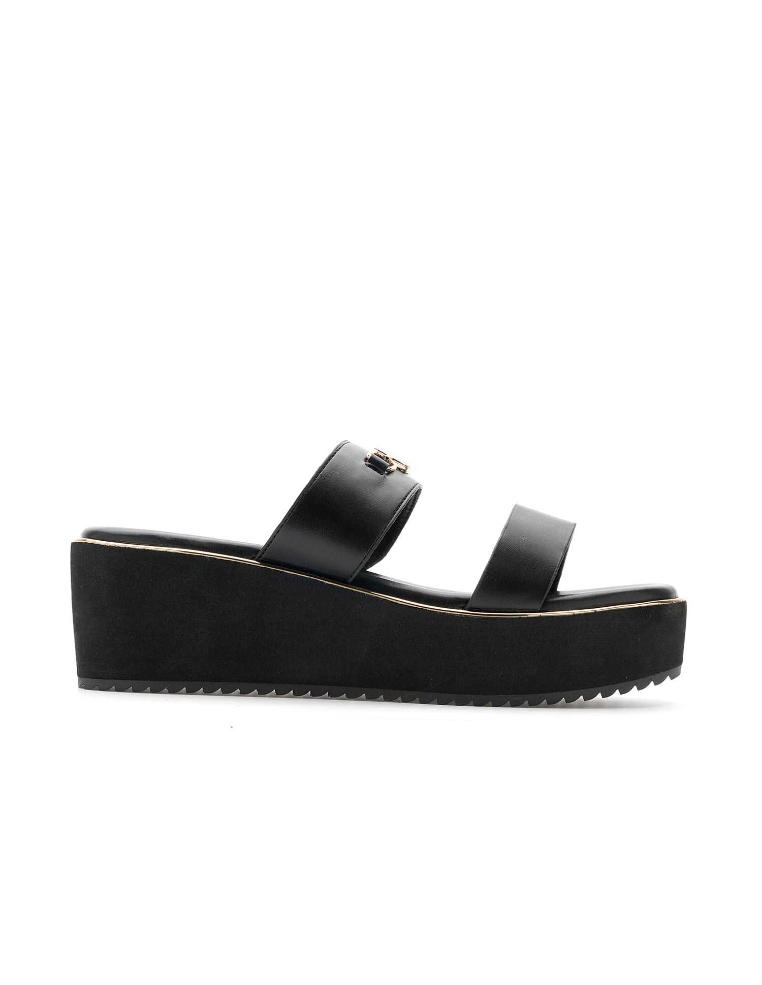 Women Open Toe Elettra Wedge Sandals Black - U.S. POLO ASSN. | Large