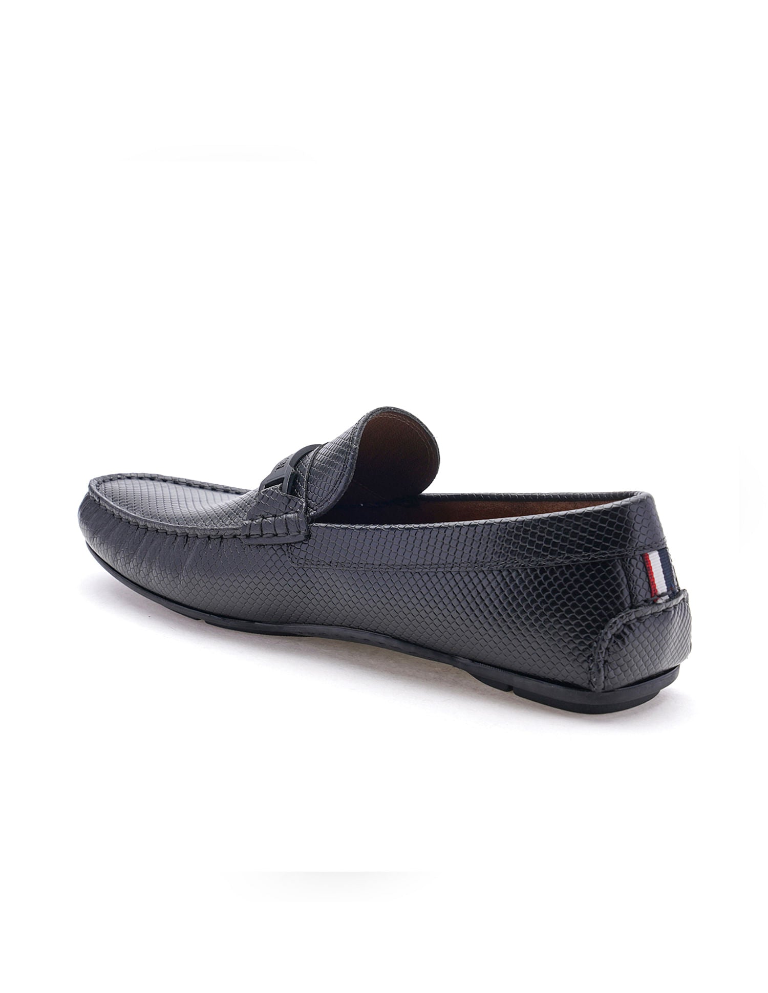 Men Textured Leather Terren Loafers Black - U.S. Polo Assn. India | Large