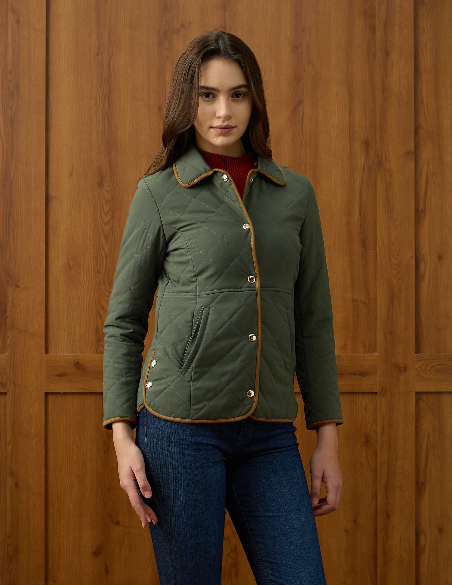 Solid Regular Fit Quilted Jacket Green - U.S. POLO ASSN. | Large