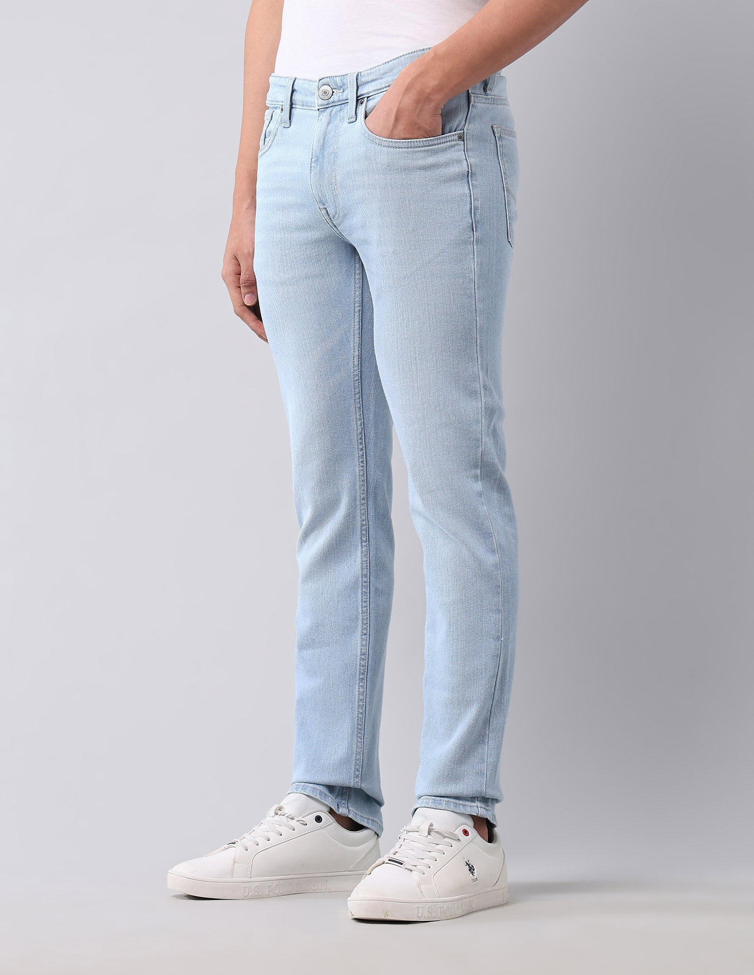 Regallo Skinny Fit Blue Jeans Light Blue - U.S. Polo Assn. India | Large
