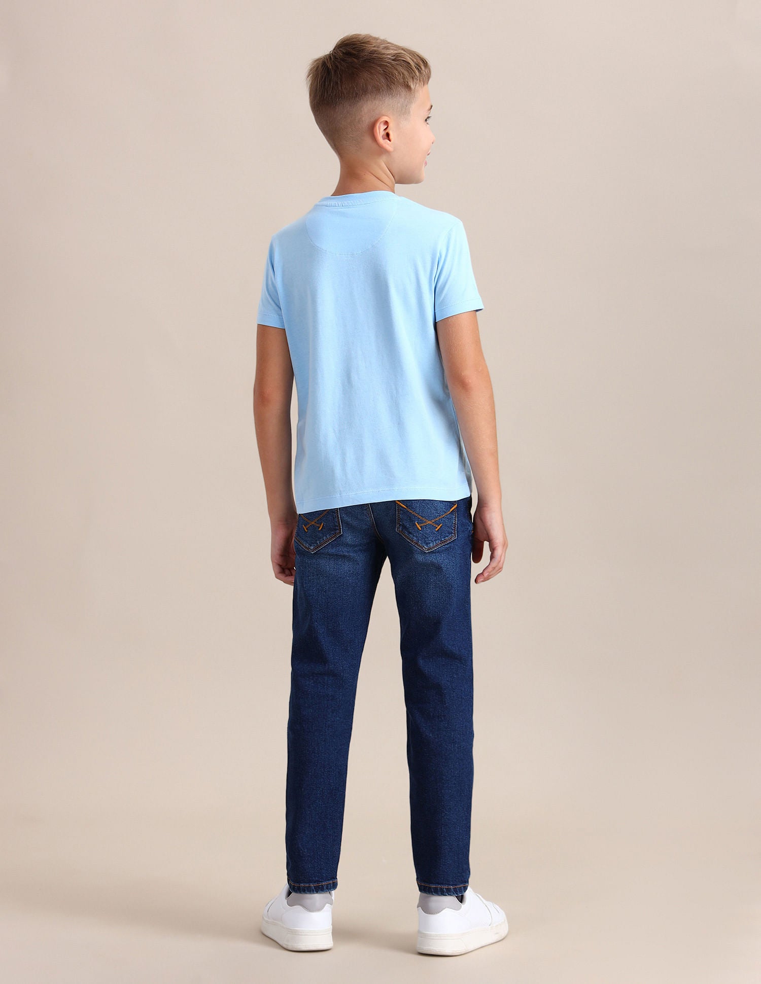 Boys Brand Print Regular Fit T-shirt Light Blue - U.S. POLO ASSN. | Large