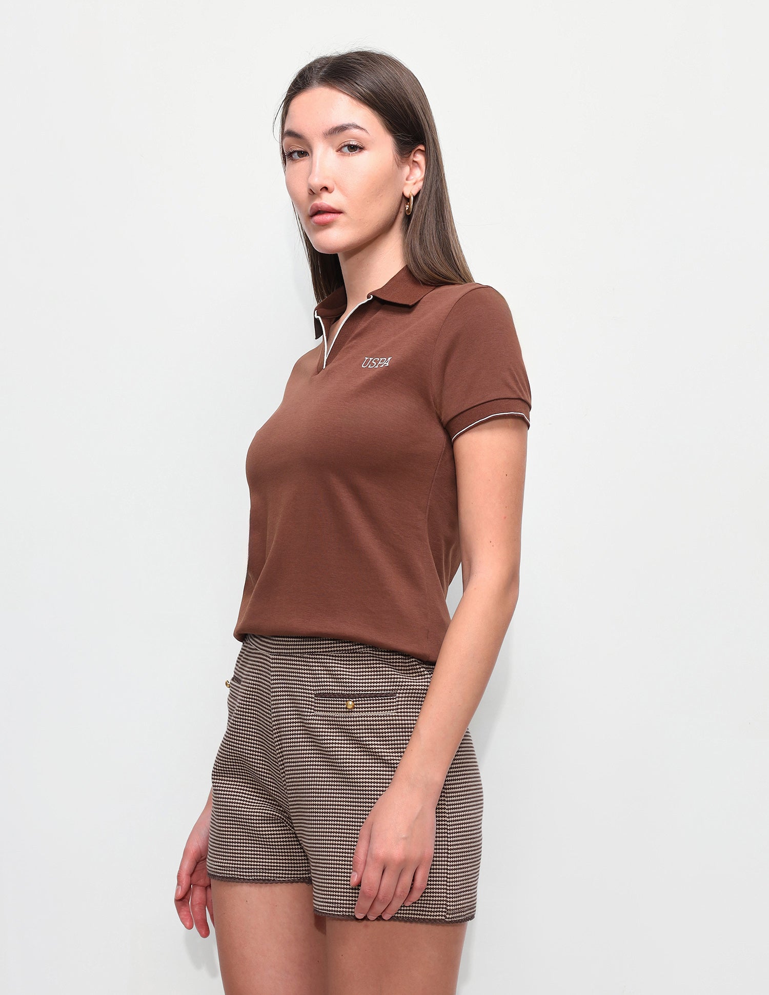 Solid Regular Fit Polo Shirt Brown - U.S. Polo Assn. India | Large