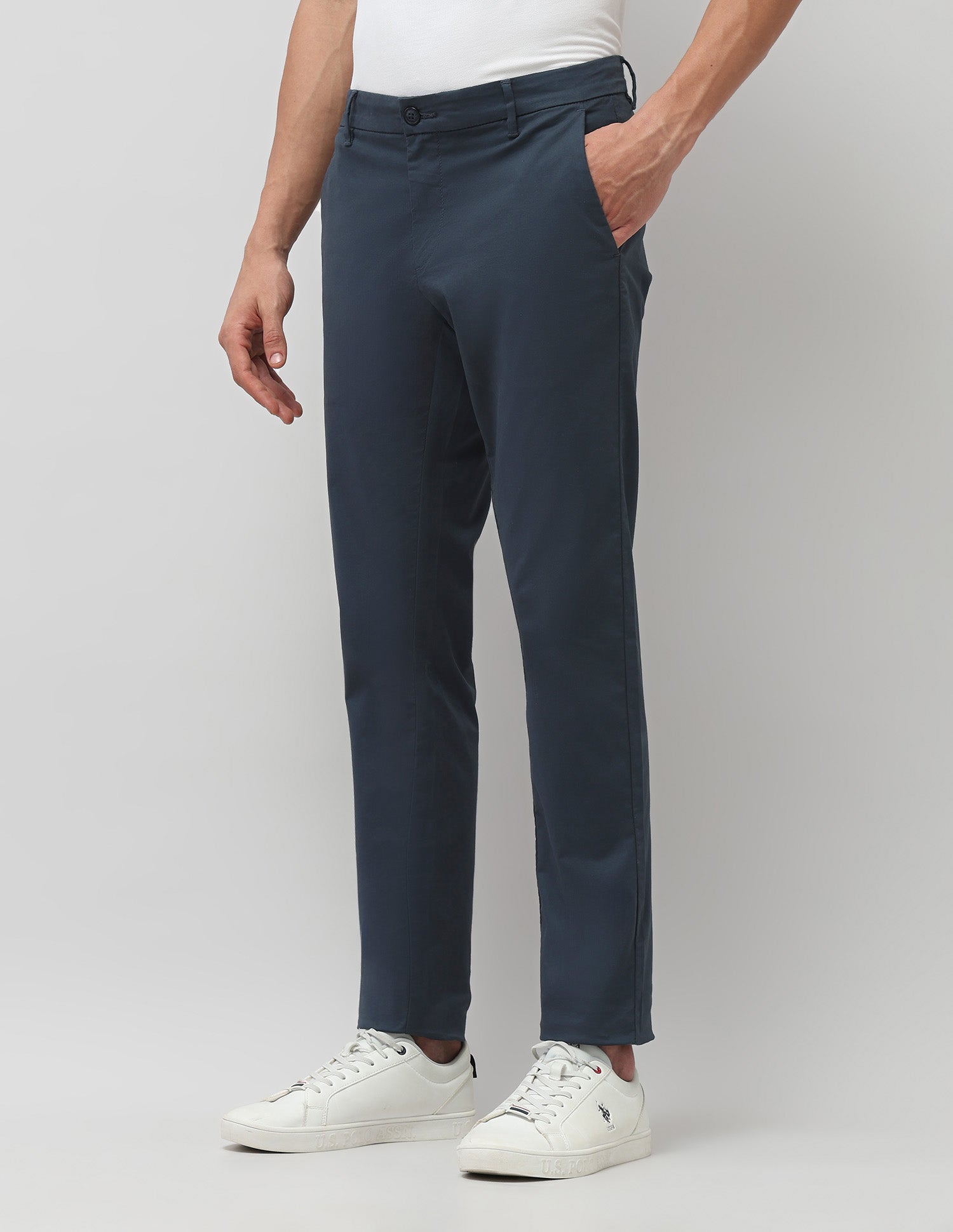 Twill Slim Fit Trouser Navy - U.S. Polo Assn. India | Large