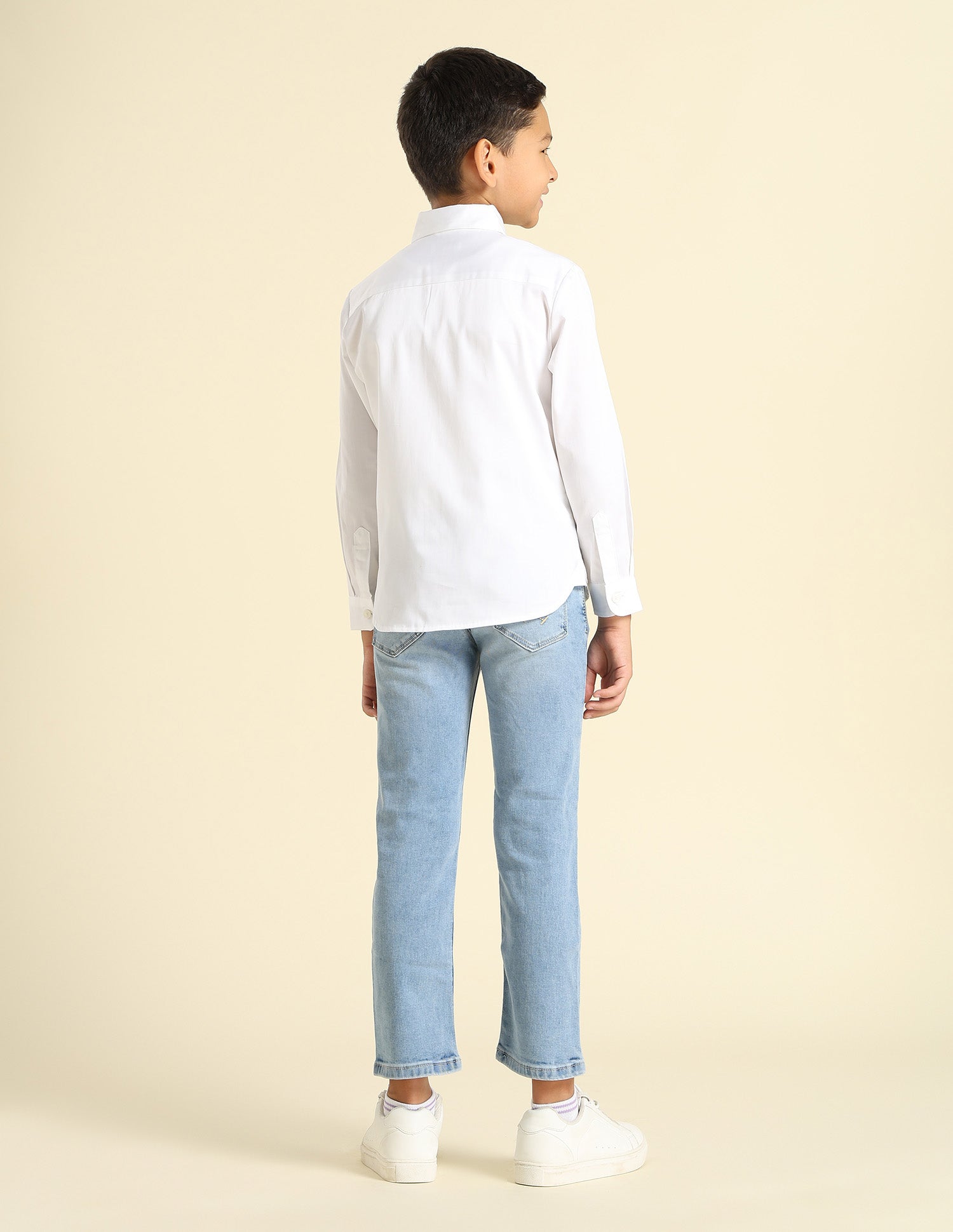 Boys Pure Cotton Satin Shirt White - U.S. POLO ASSN. | Large