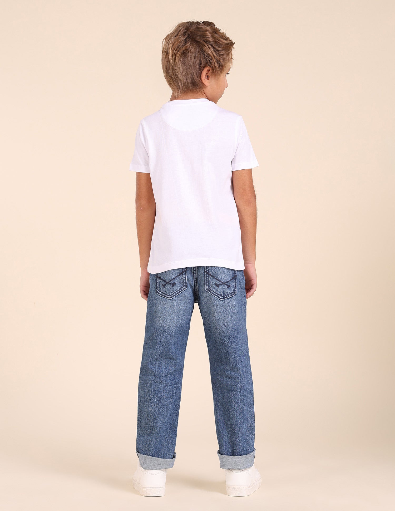 Boys Horizontal Striped Regular Fit T-Shirt White - U.S. POLO ASSN. | Large