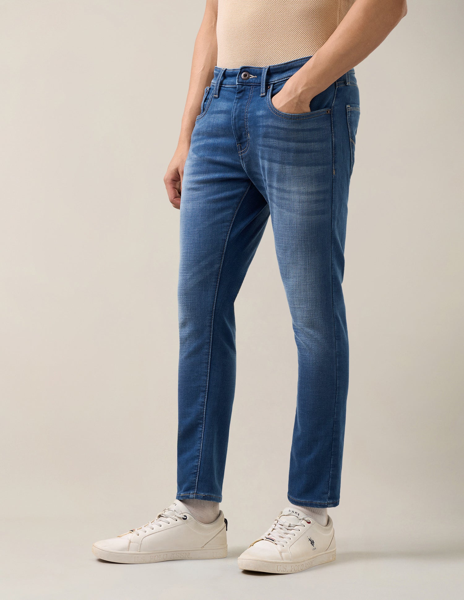 Henry Tapered Fit Blue Jeans Mid Blue - U.S. Polo Assn. India | Large