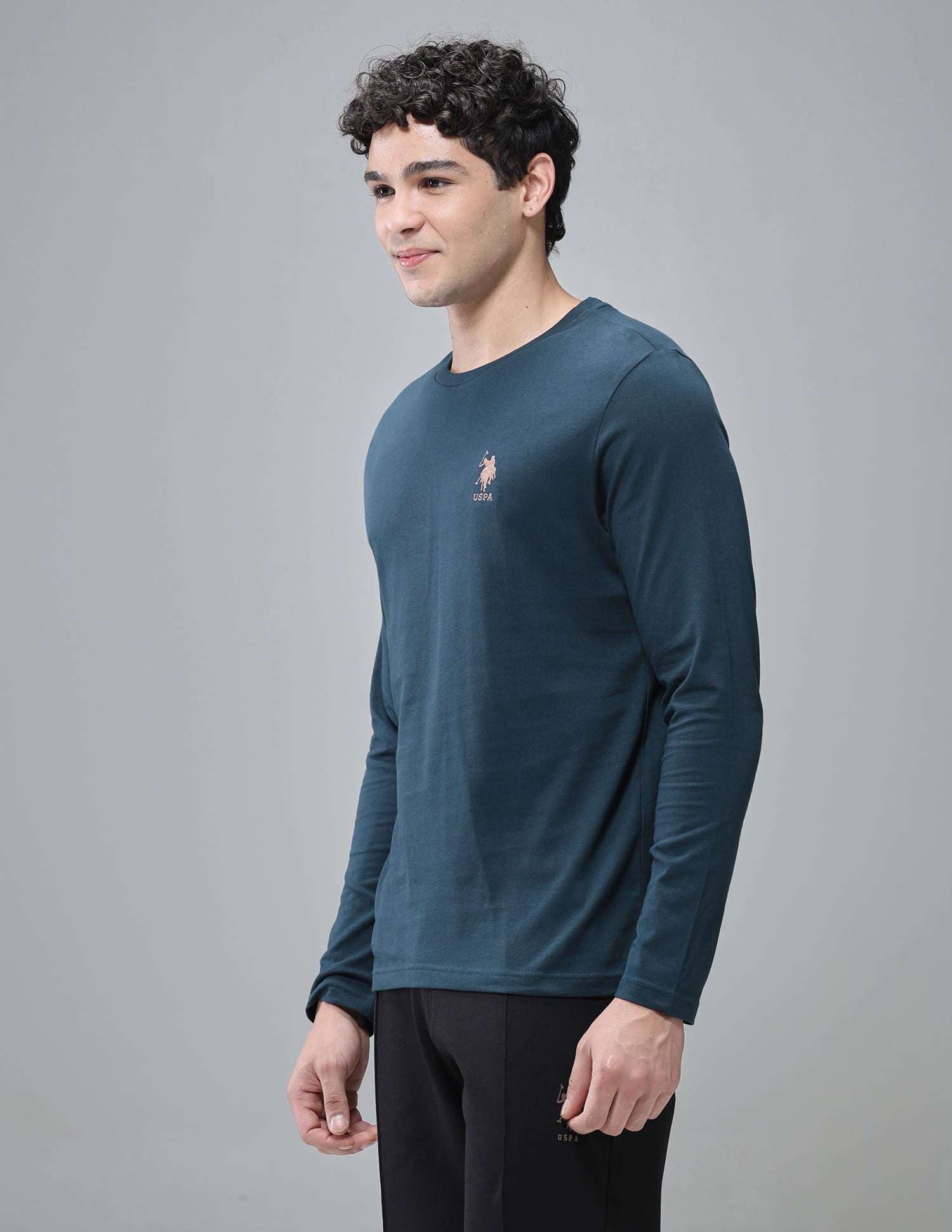 Comfort Fit Solid I693 Lounge T-Shirt - Pack Of 1 Teal - U.S. Polo Assn. India | Large