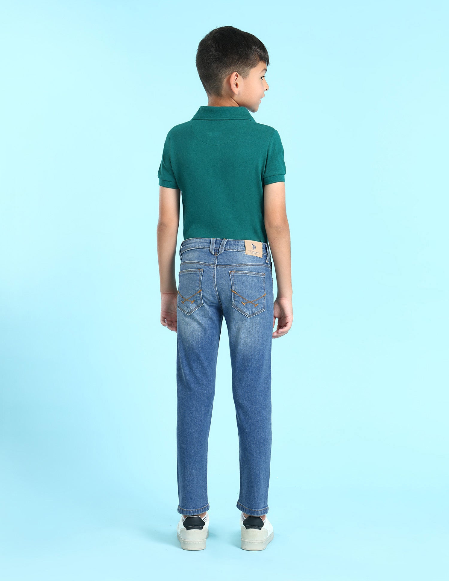 Boys Blue Slim Fit Stone Wash Jeans Blue - U.S. POLO ASSN. | Large