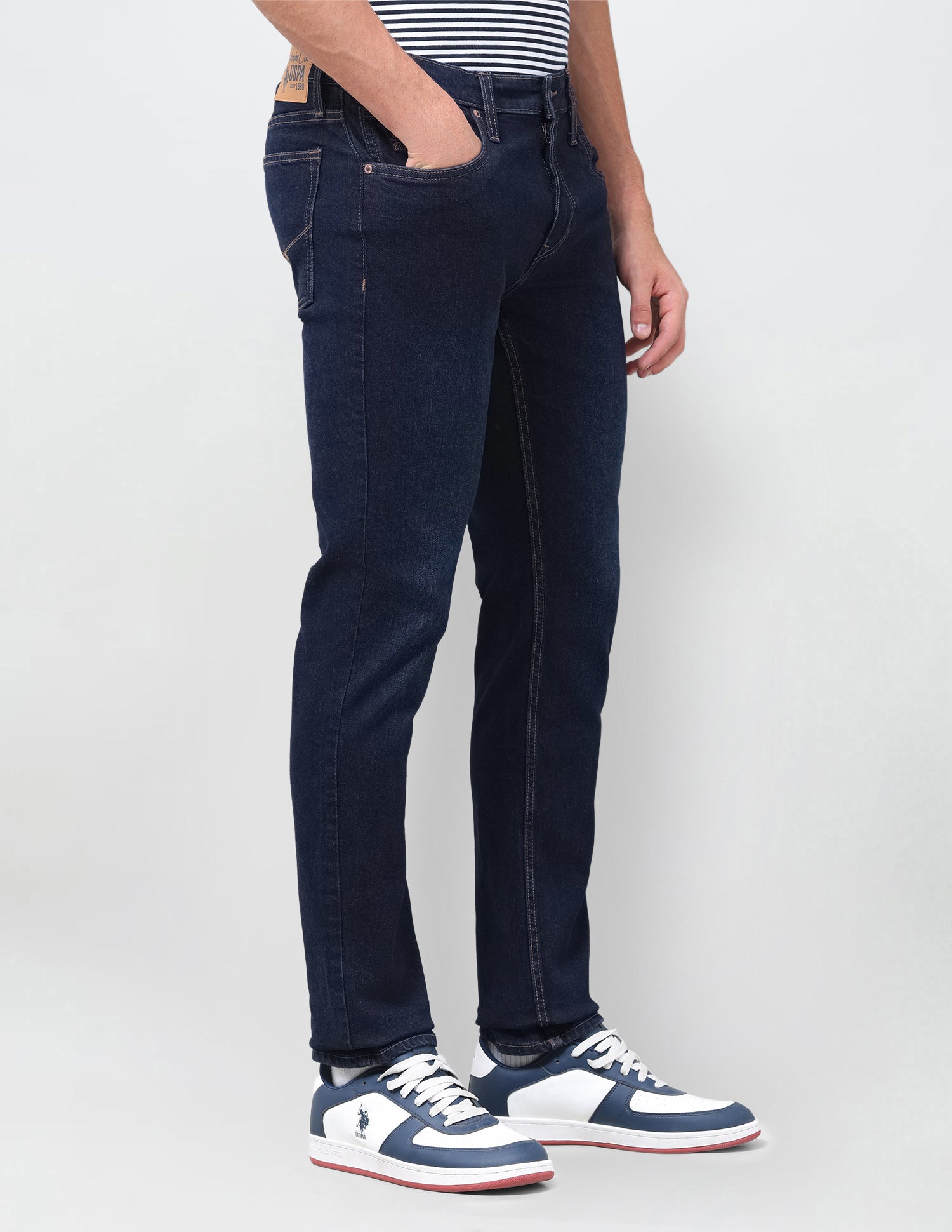 Brandon Slim-Tapered Fit Blue Jeans Dark Indigo - U.S. Polo Assn. India | Large